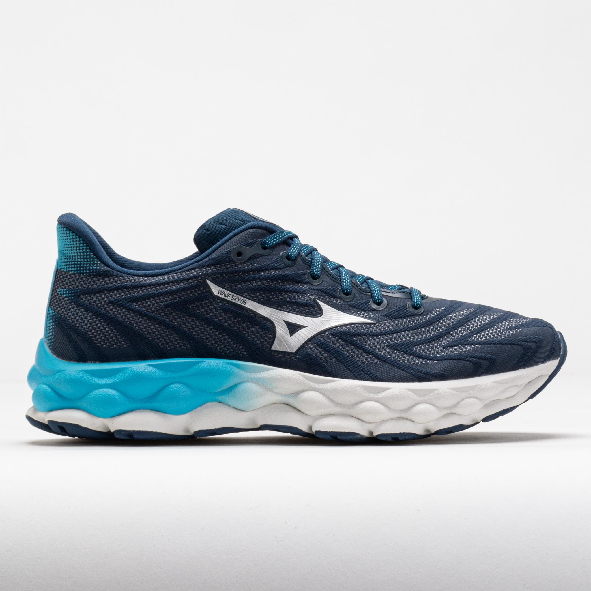 041646_3 Mizuno Wave Sky 8 Mens Blue Wing Teal/Silver - Image 1