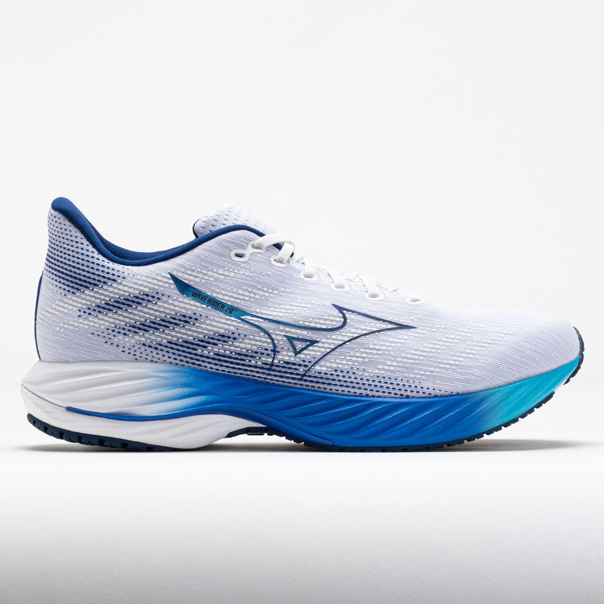041654_3 Mizuno Wave Rider 28 Mens White/Estate Blue - Image 1