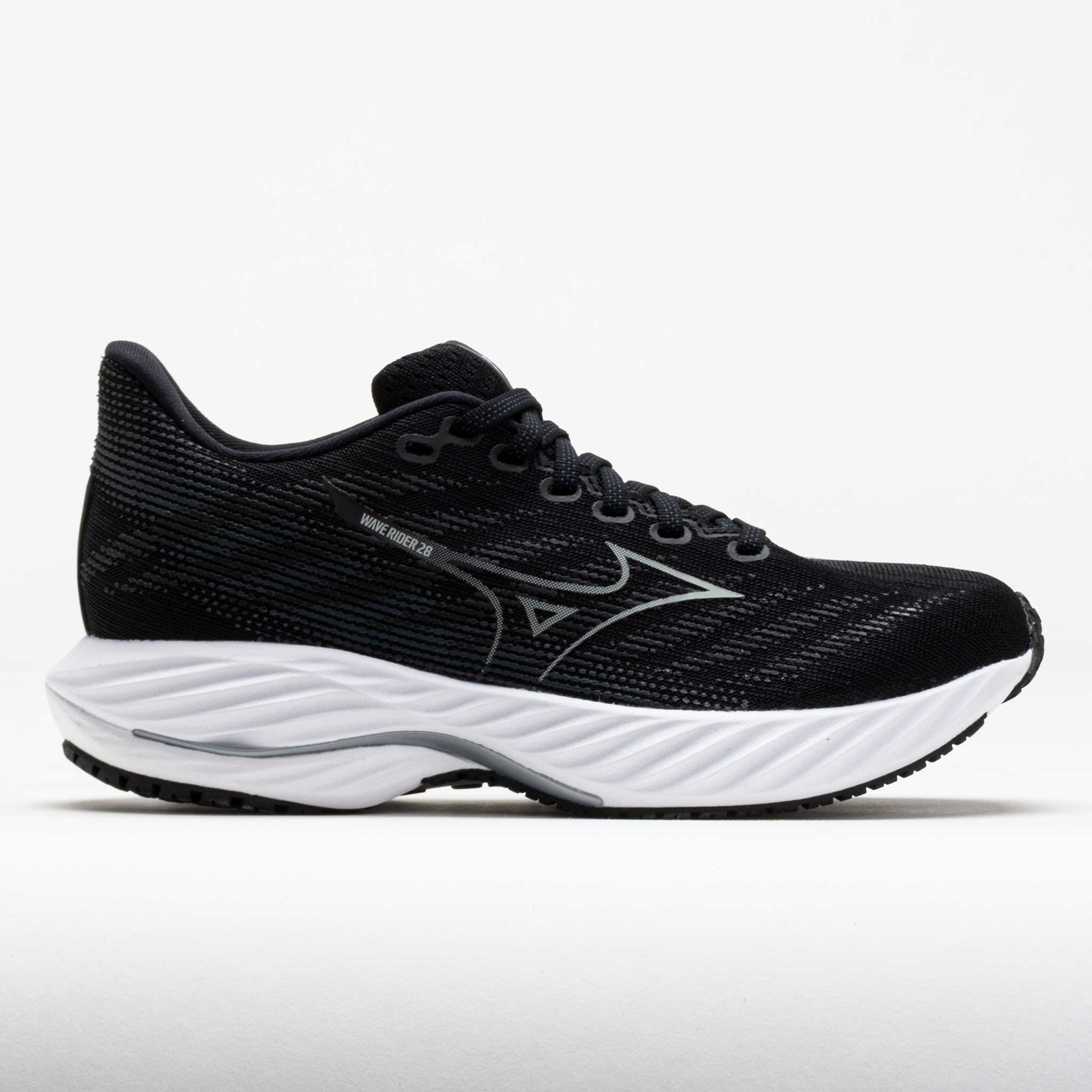 041655_3 Mizuno Wave Rider 28 Mens Black Silver - Image 1