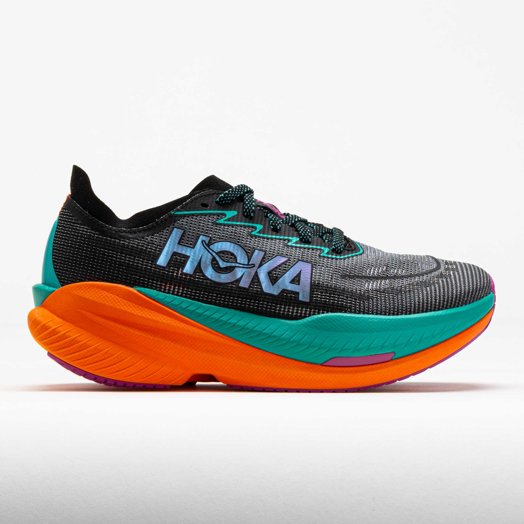 041679_3 HOKA Mach X 2 Womens Black/Electric Aqua - Image 1