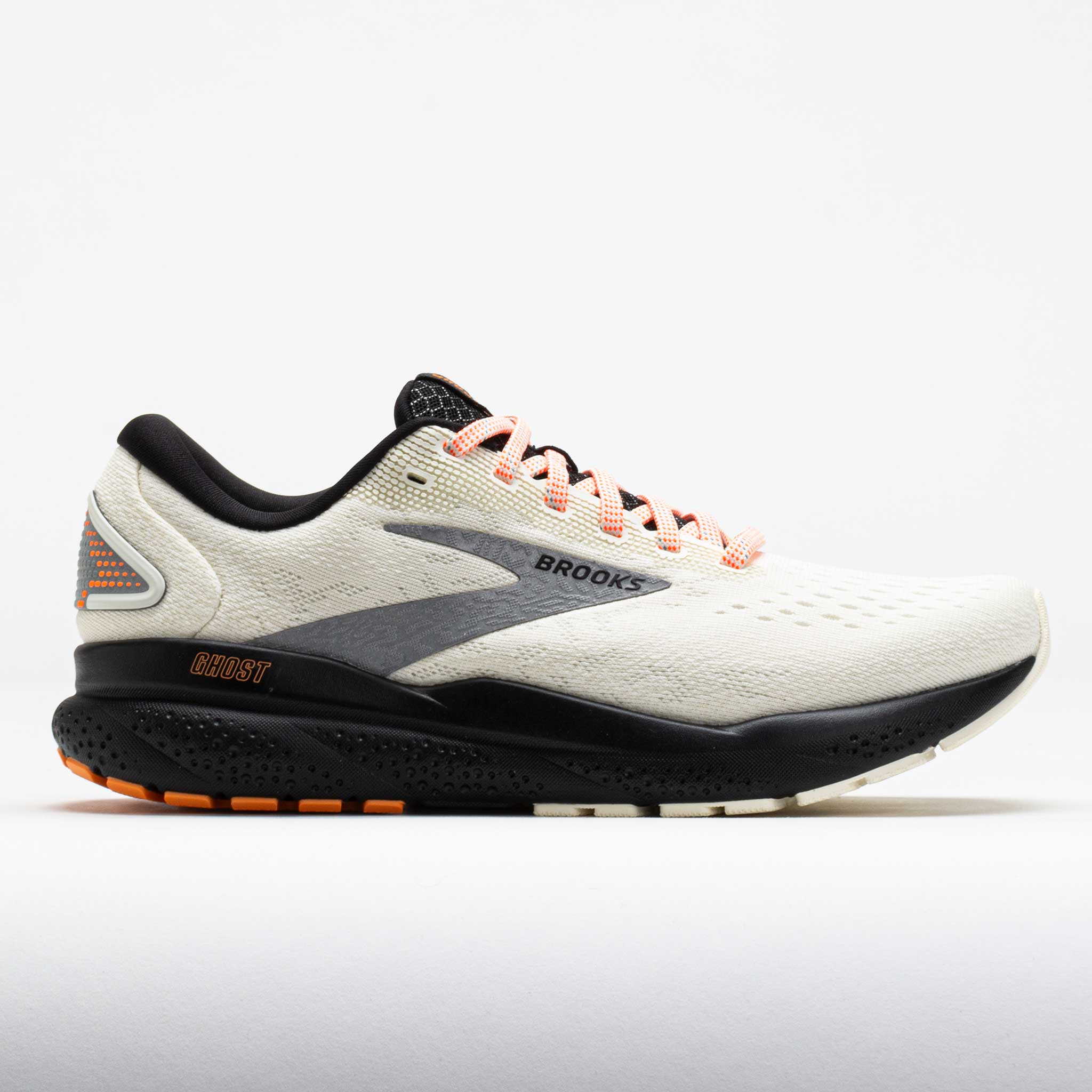 041786_3 Brooks Ghost 16 Mens Ecru/Orange/Black - Image 1