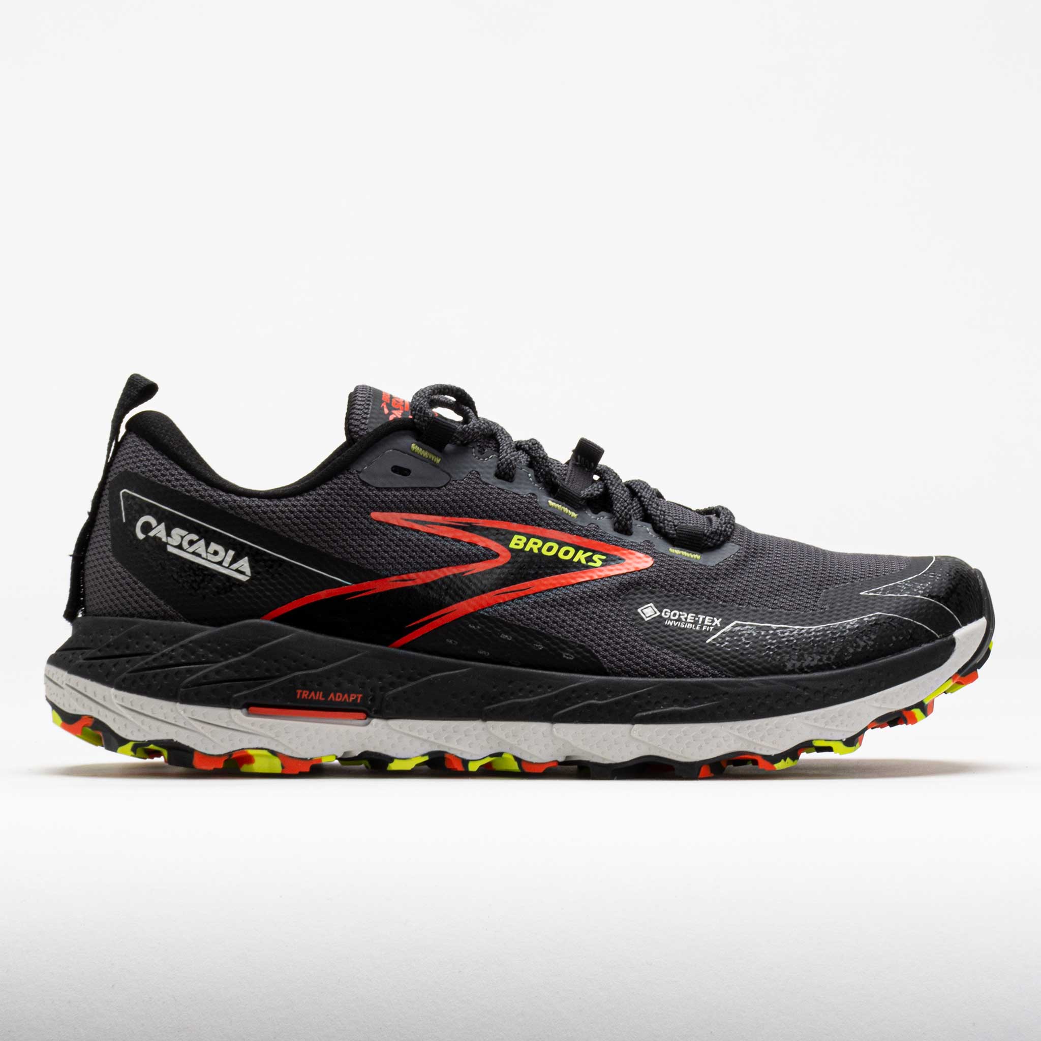 041871_3 Brooks Cascadia 18 GTX Mens Blackened Pearl/Black/Tomato - Image 1