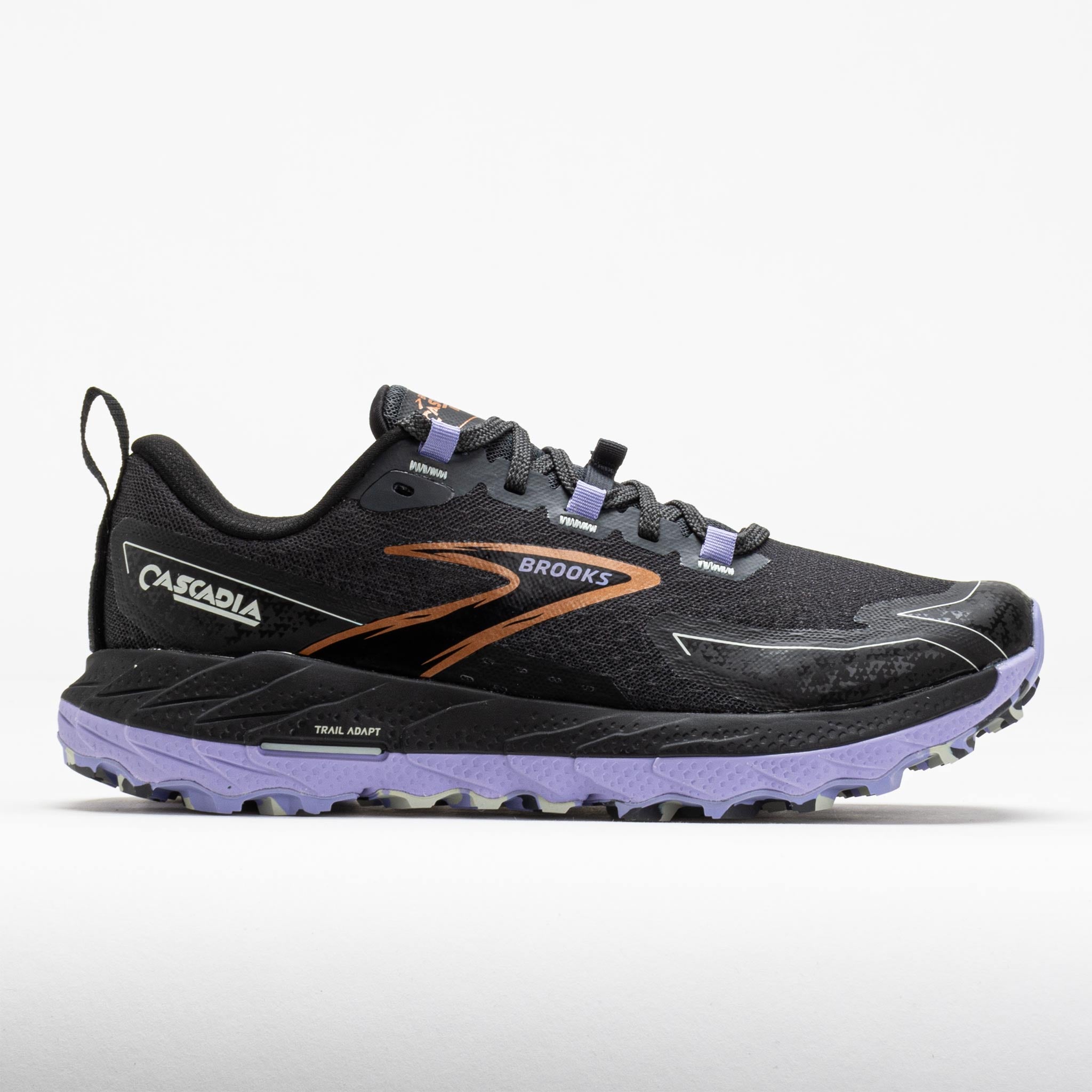 041873_3 Brooks Cascadia 18 Womens Ebony/Sweet Lavender/Copper - Image 1
