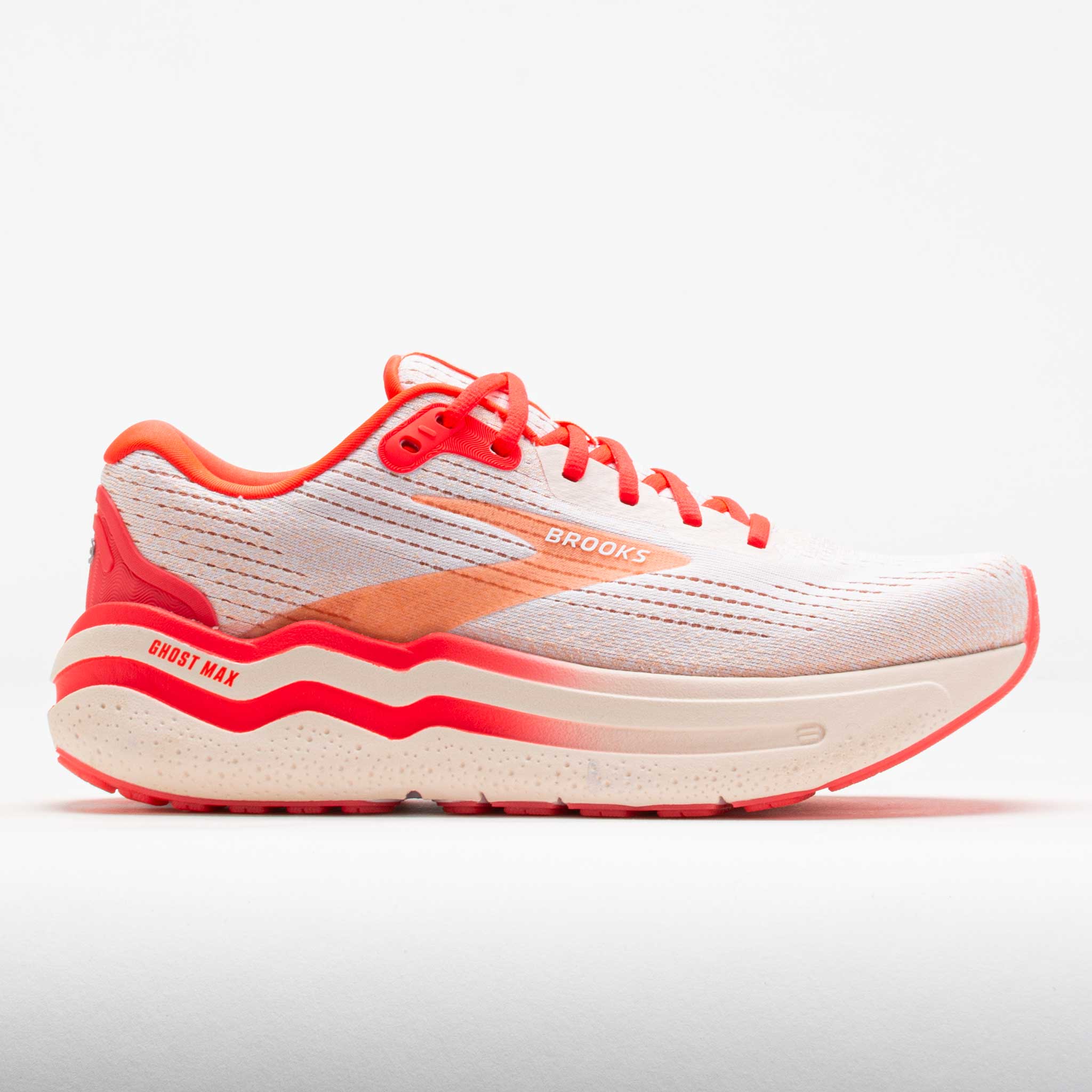 042128_3 Brooks Ghost Max 2 Womens White/Peach/Coral - Image 1