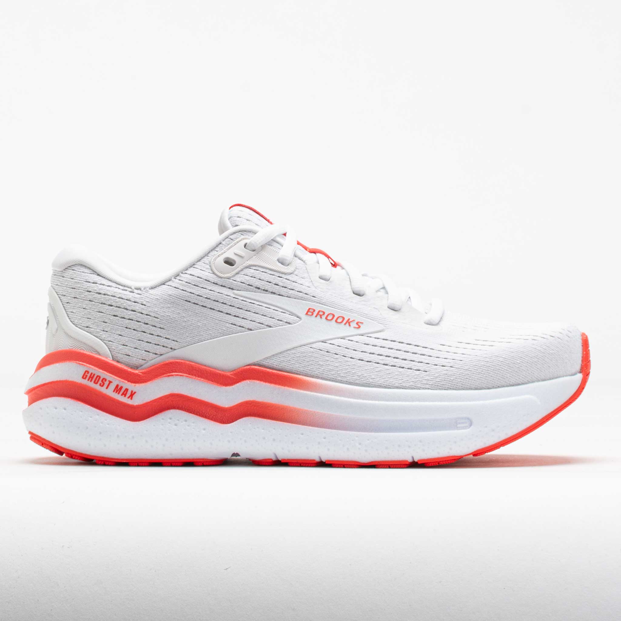 042435_3 Brooks Ghost Max 2 Womens White/Hot Coral - Image 1