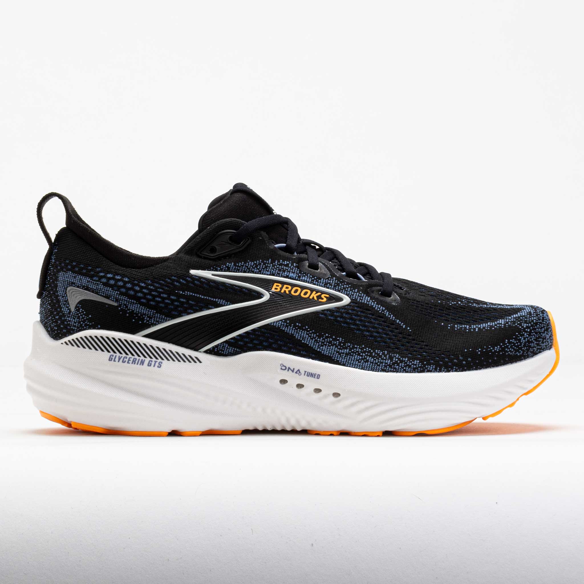 042459_3 Brooks Glycerin GTS 22 Mens Black/Country Blue/Orange Pop - Image 1