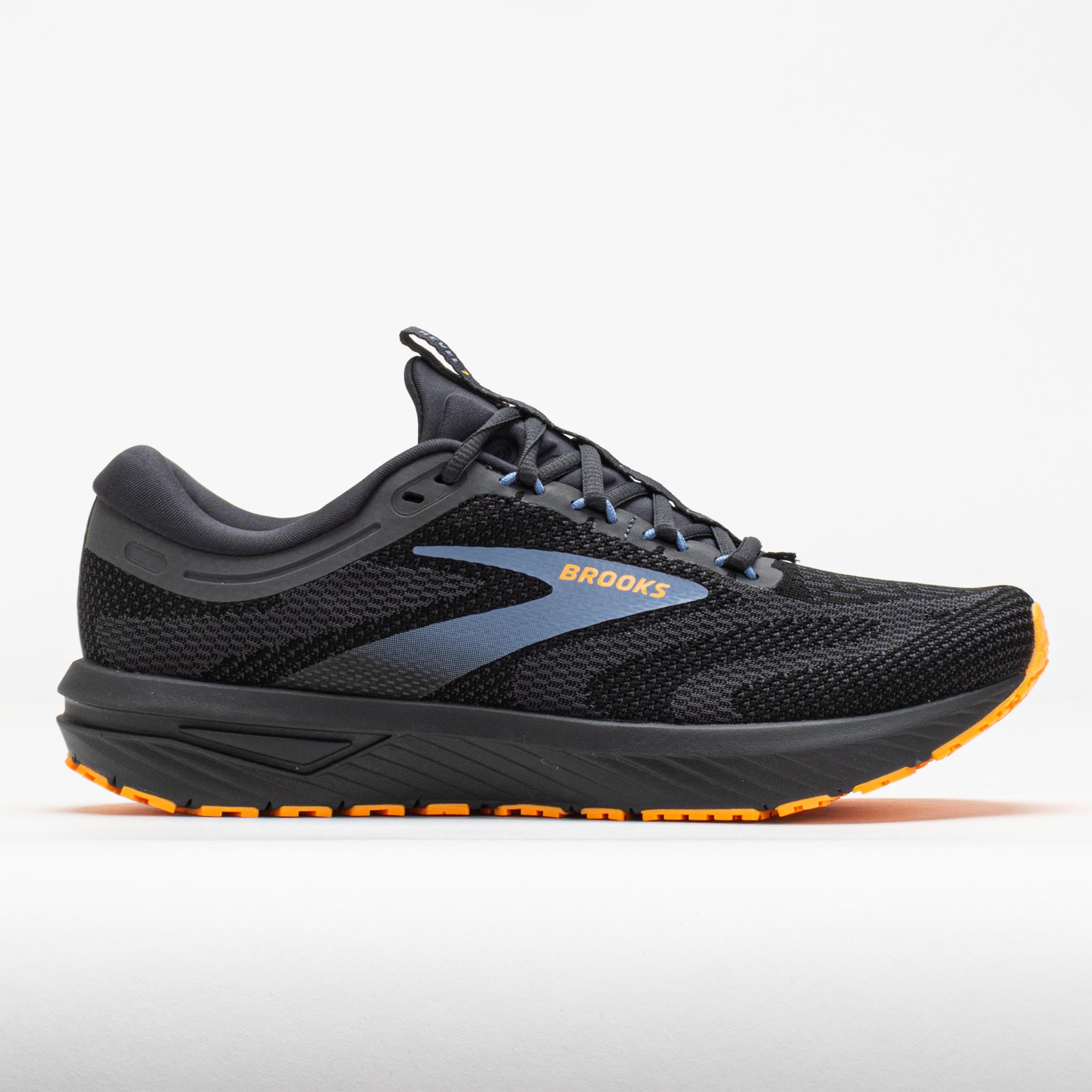 042521_3 Brooks Revel 7 Mens Black/Country Blue/Orange - Image 1
