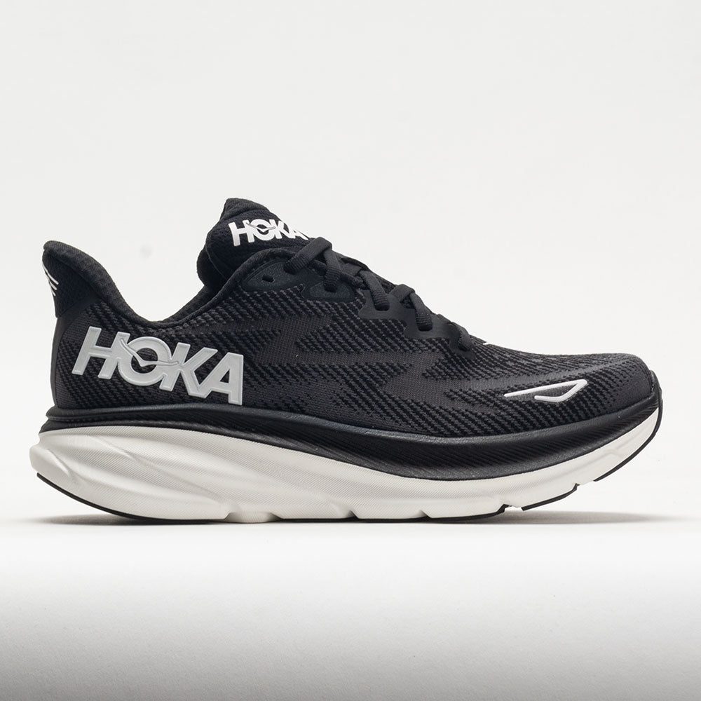 049213_3 HOKA Clifton 9 Mens Black/White - Image 1