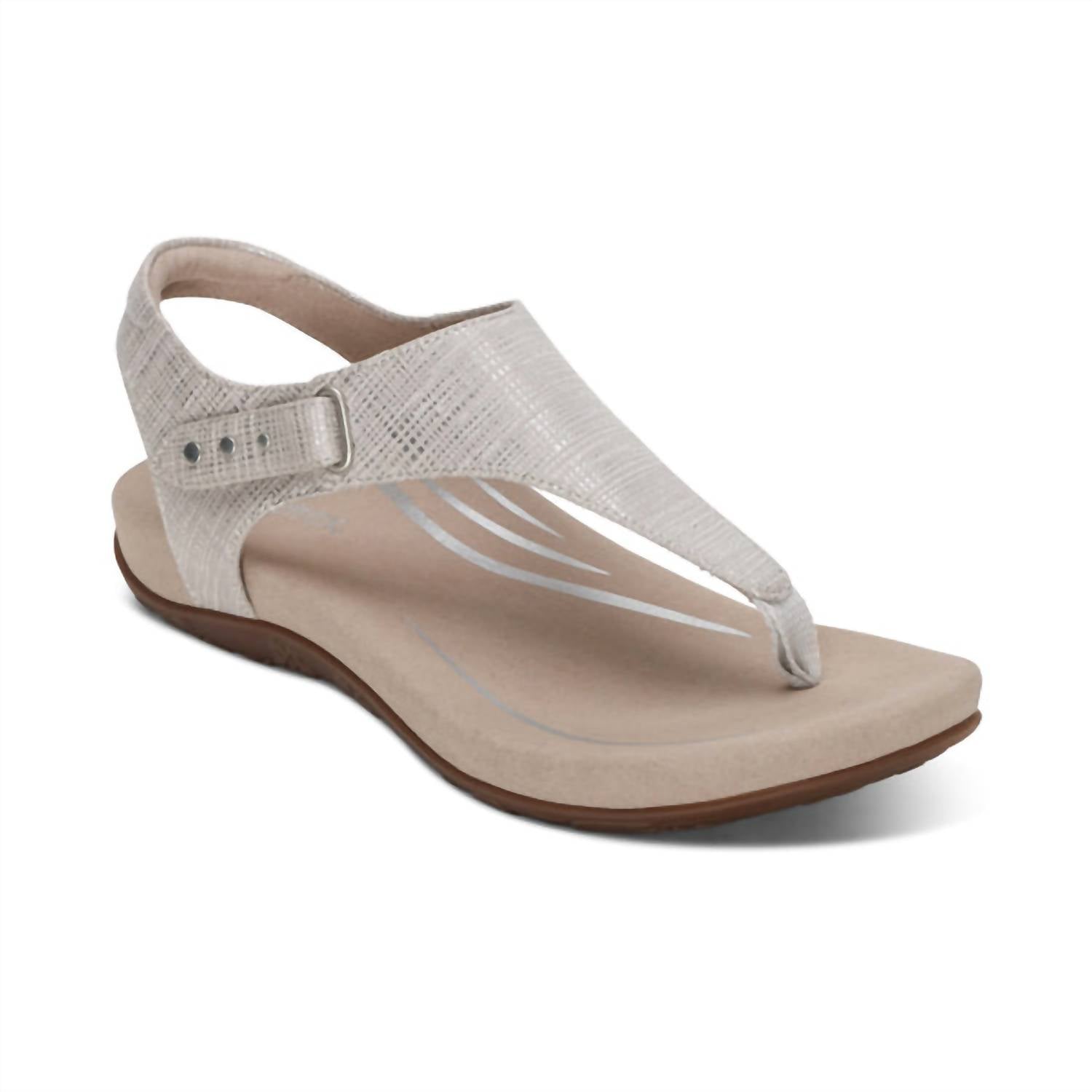 0cc1479d-3fd6-4939-89ab-2726cfc74cb7-upscale_15k-1500x1500-70 Aetrex - Women's Ellie Adjustable Quarter Strap Thong Sandal - Image 1