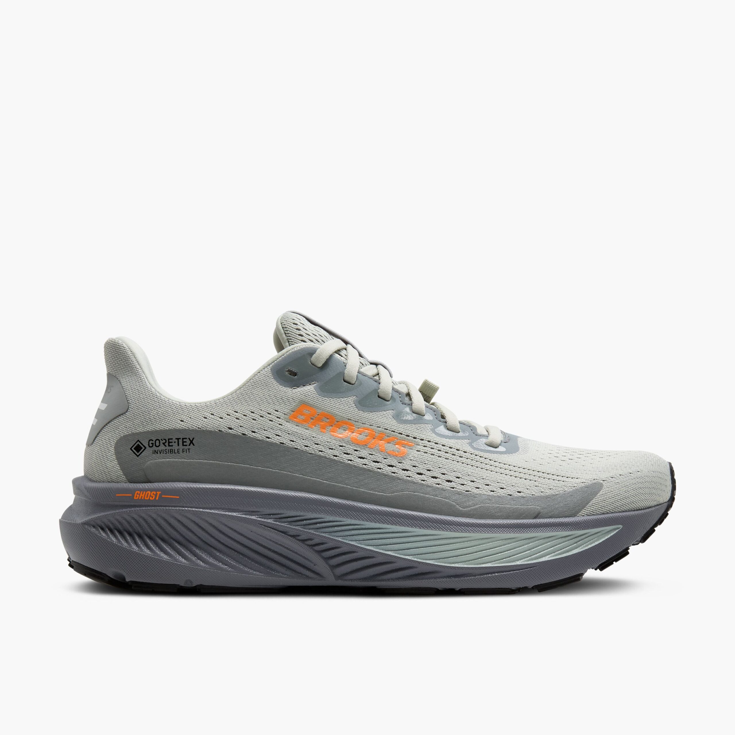110462-022-l-ghost-17-gtx-mens-dynamic-cushion-road-running-shoe Men's Ghost 17 GTX (022 - Smoke/Primer Grey/Orange) - Image 1