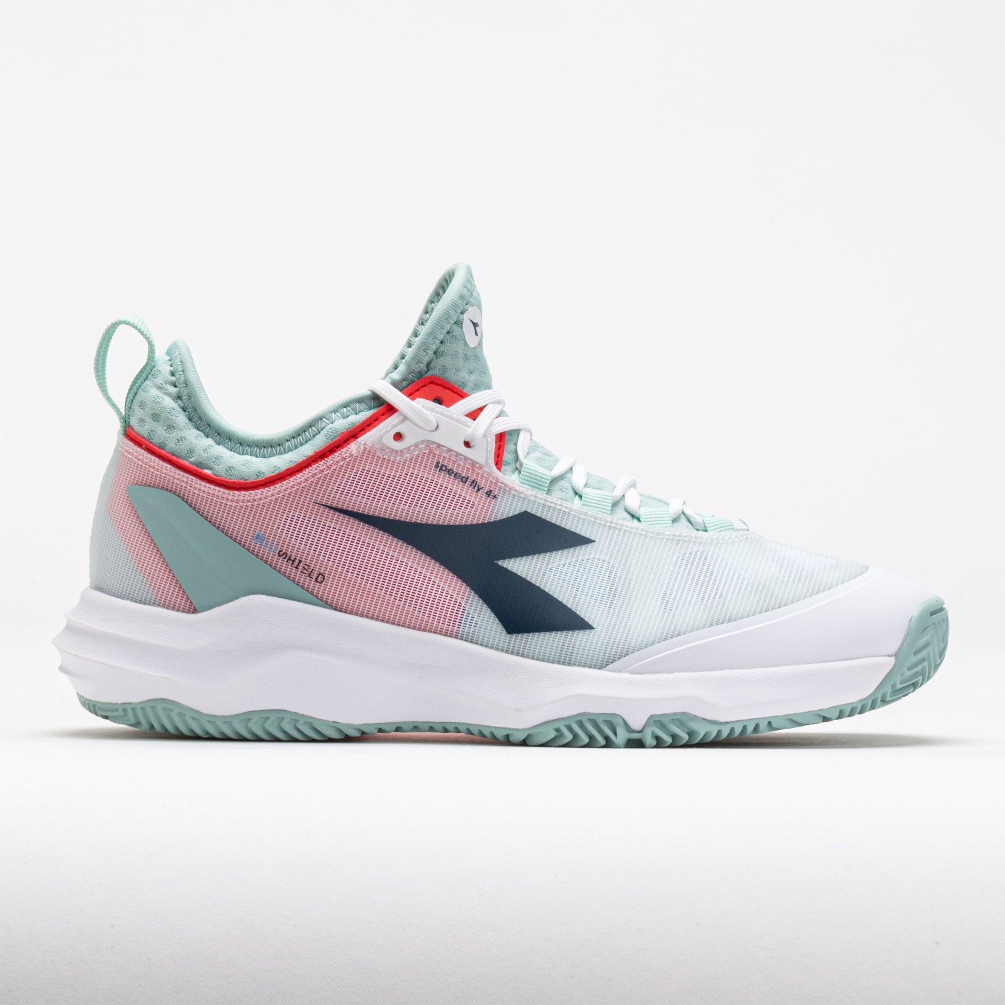 117721_3 Diadora Speed Blushield Fly 4+ Clay Womens White/Blue/Surf Spray - Image 1