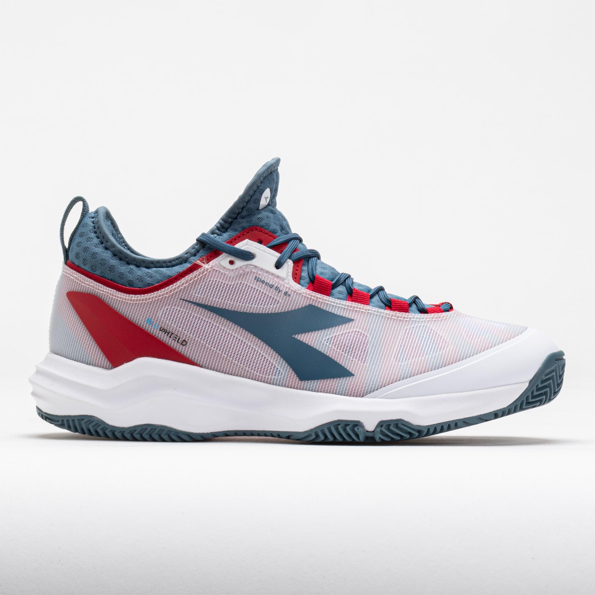 117724_3 Diadora Speed Blushield Fly 4+ Clay Mens White/Oceanview/Salsa - Image 1