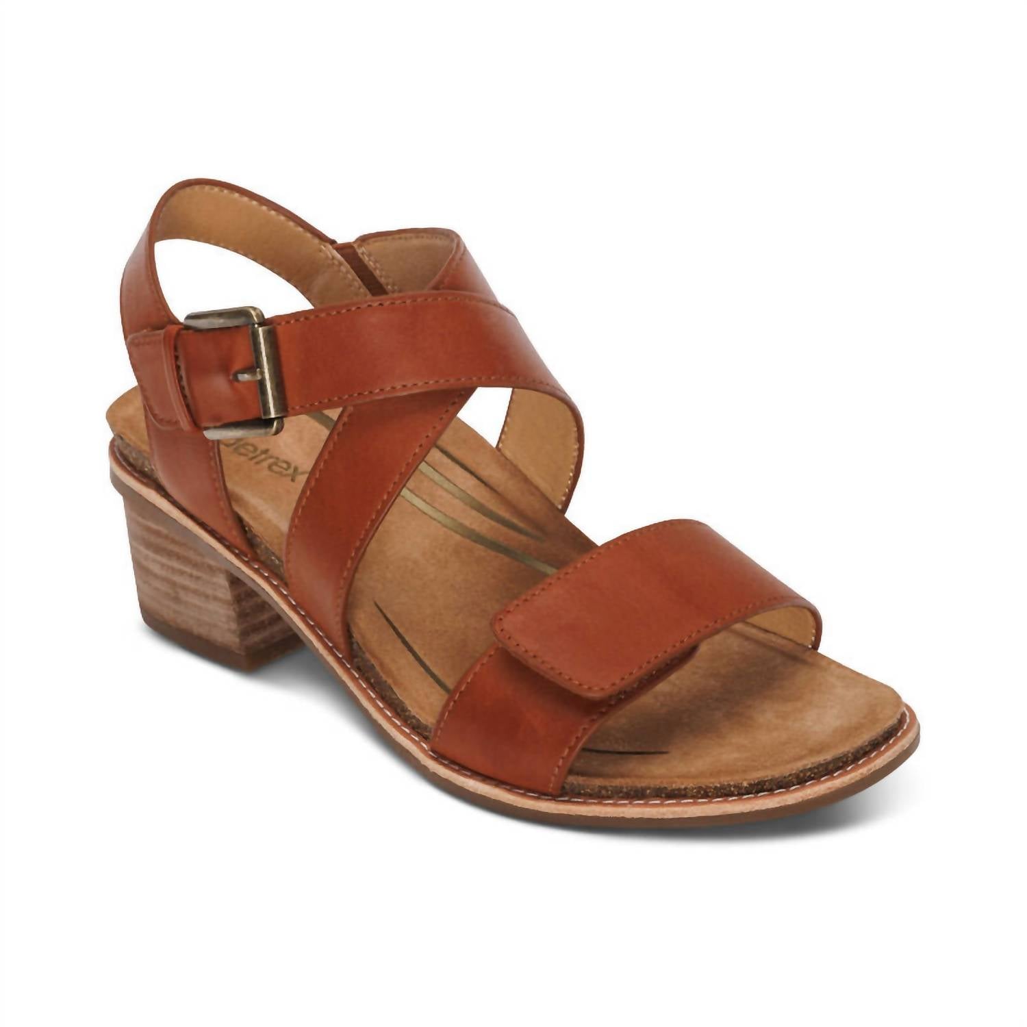 2a4bfcfc-26bd-4c8b-9827-19af369ffa0f-upscale_15k-1500x1500-70 Aetrex - Women's Kristin Adjustable Cross Strap Low Heel Sandals - Image 1