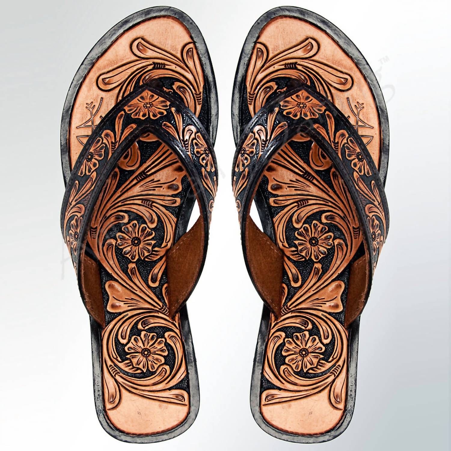 2a65d0a5-67db-4e05-99da-402f6c57bc2a-upscale_15k-1500x1500-70 American Darling - Women's Genuine Tooled Leather Sandals - Image 1