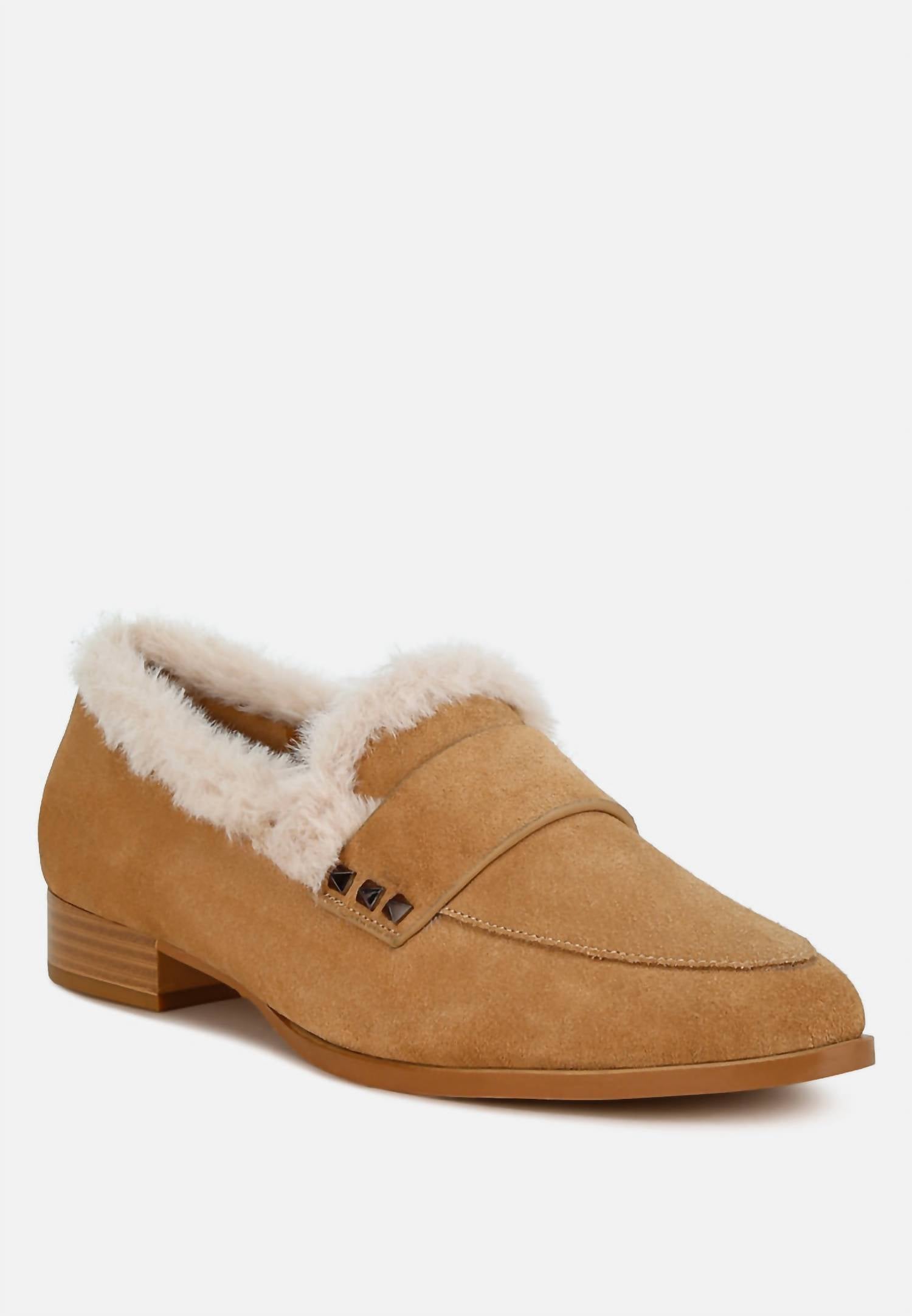 2ac1c93b-d655-43c8-b276-327776bd85c0-upscale_15k-1500x1500-70 Rag Company - Women's Allie Fur Trim Suede Loafers - Image 1