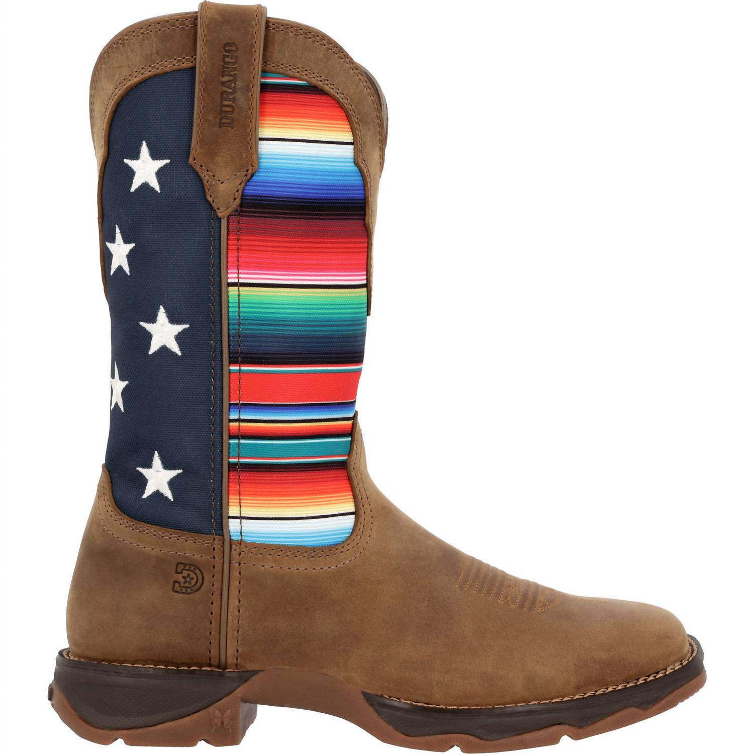 318db230-1d15-48cc-bf1a-0cec0701bff1-upscale_15k-1500x1500-70 Durango Boots - Women's Lady Rebel Serape Flag Western Boot - Image 1