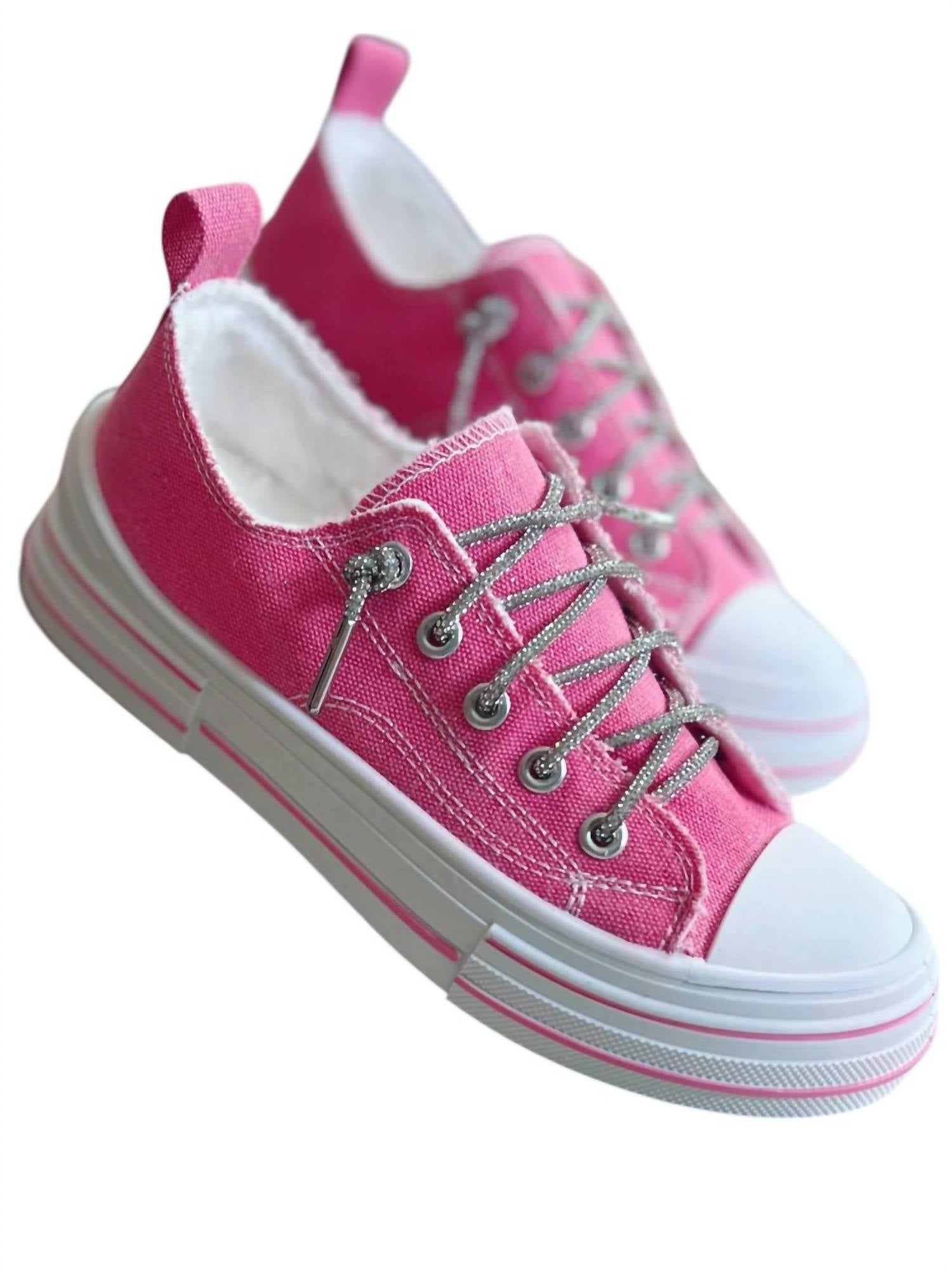 4f04526a-cd47-4a89-86aa-a9a9936328f8-upscale_15k-1500x1500-70 Very G - Women's Slip-on Sneakers With Sparkle Laces - Image 1