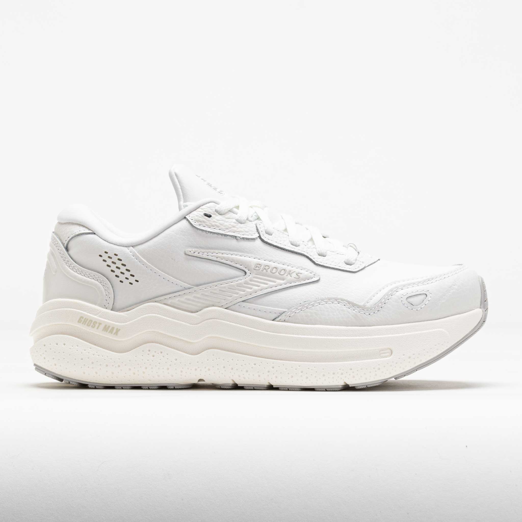 631622_3 Brooks Ghost Max Leather Mens White/White - Image 1