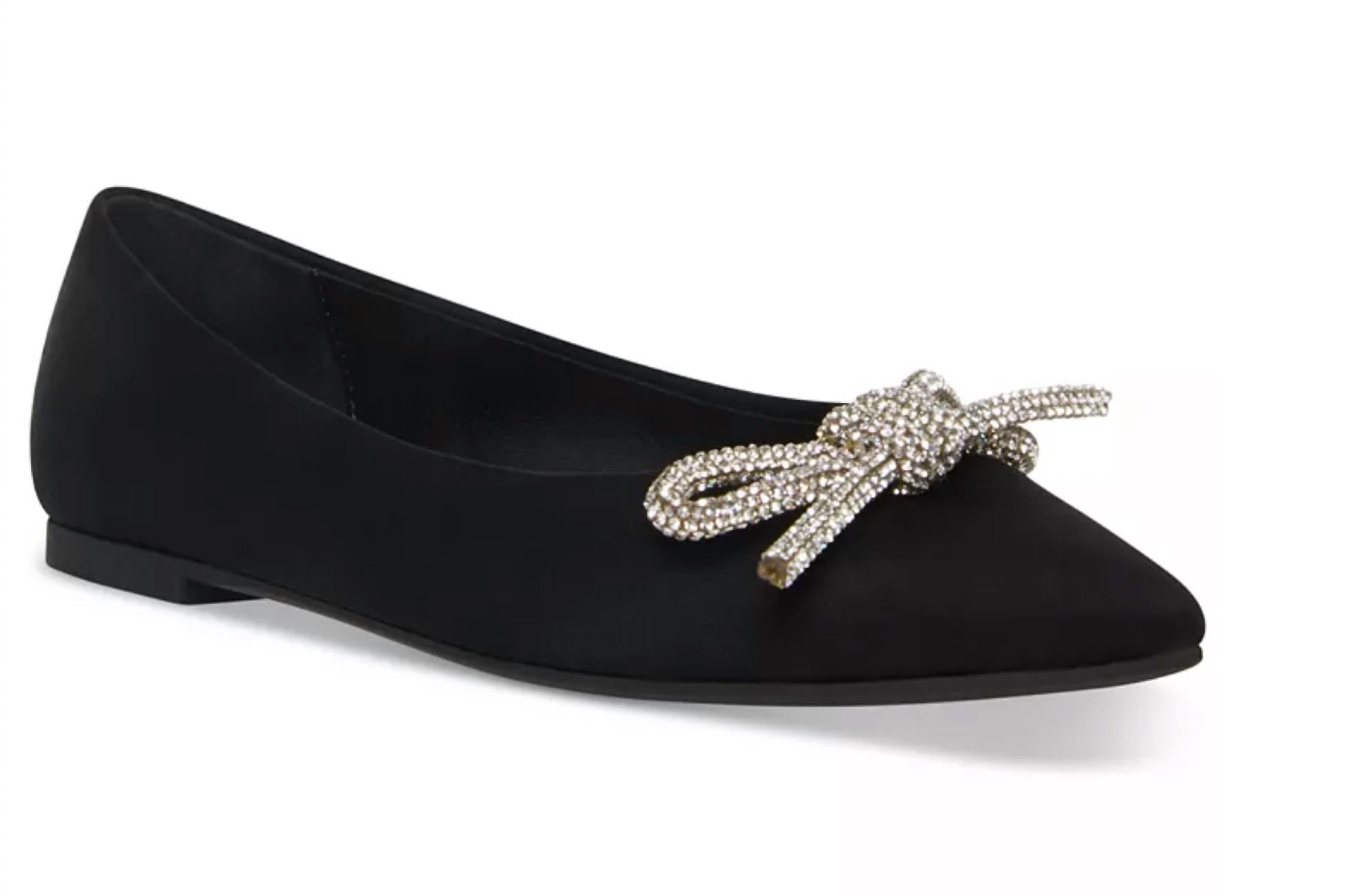 6667dd38-e7e7-4abd-bdbd-aeb8132cdf9f-upscale_15k-1500x1500-1 Steve Madden - Women's Pointed Toe Rhinestone Bow Slip On Flat - Image 1