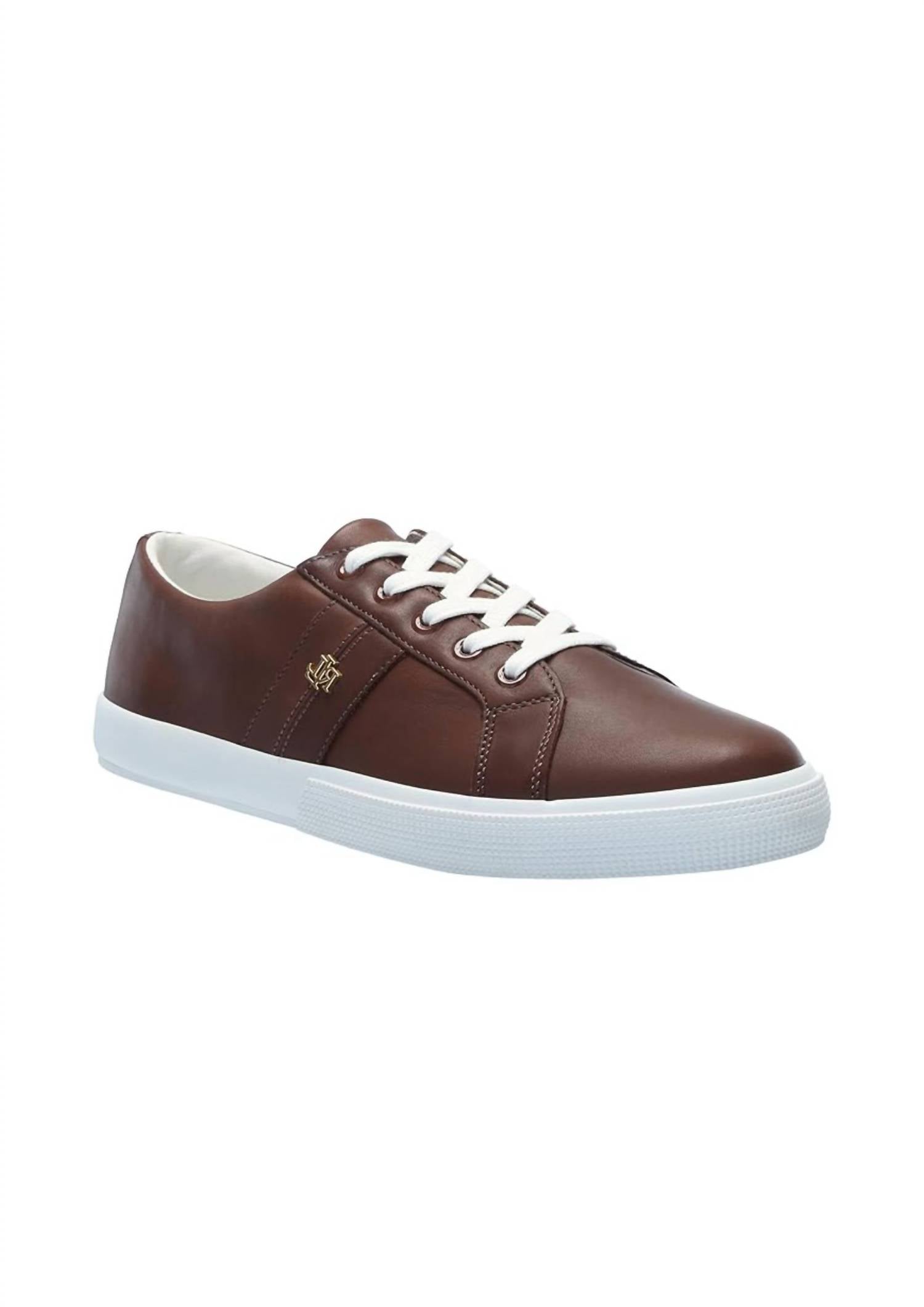 68c420c3-c4fa-4db2-a95a-d05409e3d630-upscale_15k-1500x1500-70 Ralph Lauren - Women's Janson Ii Burnished Leather Sneakers - Image 1
