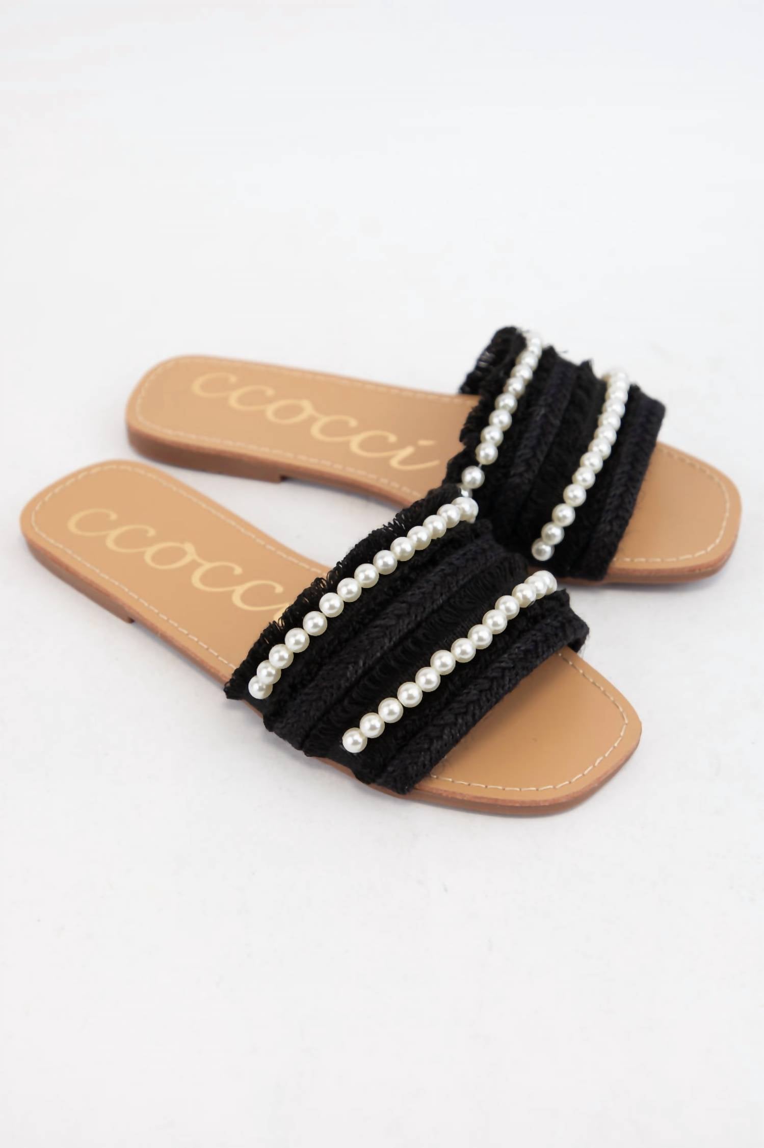 6a66d024-a476-49dd-b641-6e85412b6dc5-upscale_15k-1500x1500-70 Ccocci - Women's Pearl Embellished Tweed Sandals - Image 1