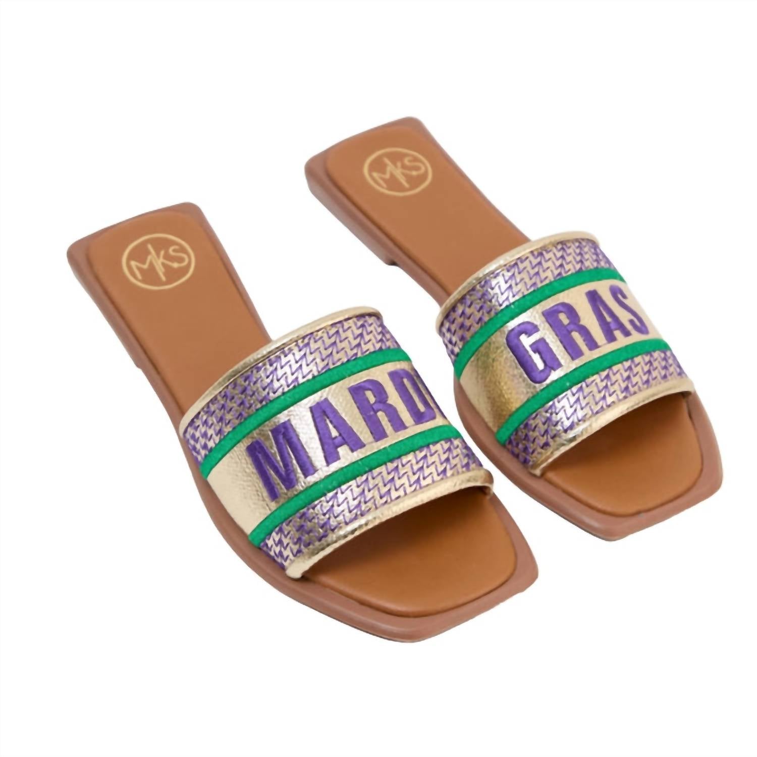 70d6aa4e-532a-48f1-9bed-cbfcf6396c68-upscale_15k-1500x1500-70 Makers - Womne's Krewe Queen Mardi Gras Sandals - Image 1