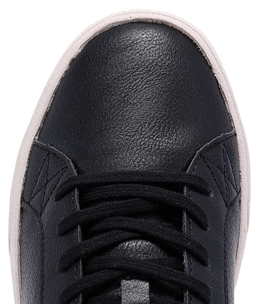 71Oovl0_XHL_95ddf1d8-cf86-4e62-a8e3-30900f7e73b5 Women's Black Vegan Leather Sneakers - Image 1