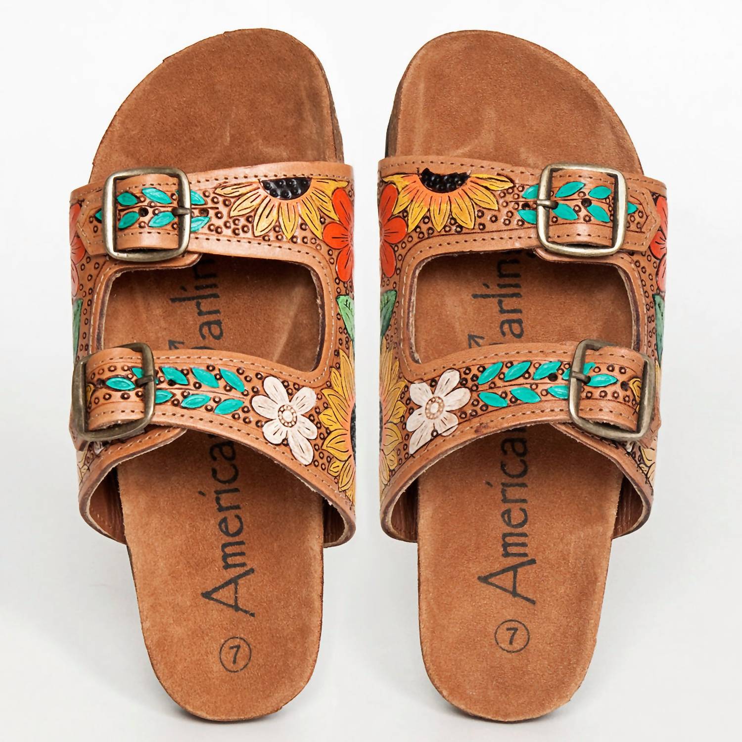 82b7e5a1-bbe1-40fe-859f-bc2288de1e2e-upscale_15k-1500x1500-70 American Darling - Women's Carved Genuine Leather Sandal - Image 1