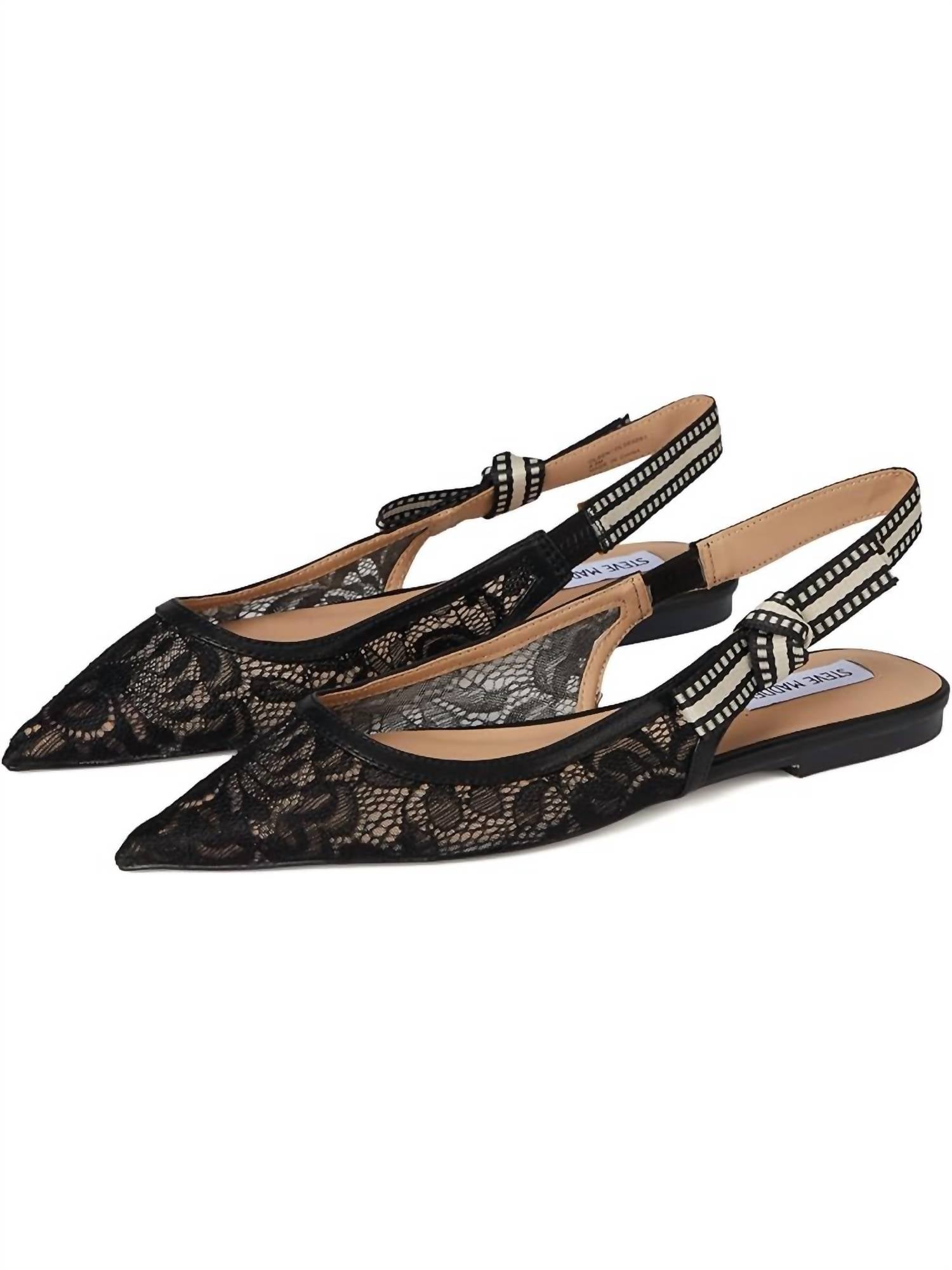 8c1c6404-6f2a-4fcf-abb1-87d22a80fee6-upscale_15k-1500x1500-70 Steve Madden - Black Lace Olsen Slingback Pointed Toe Bow - Image 1