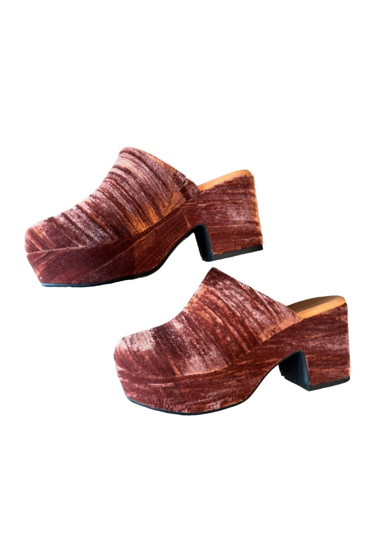 9c713dea-19c8-406b-83ca-bc7e651041ef-upscale_15k-1500x1500-70 Chocolat Blu - Women's Ginette Velvet Upper Clog - Image 1