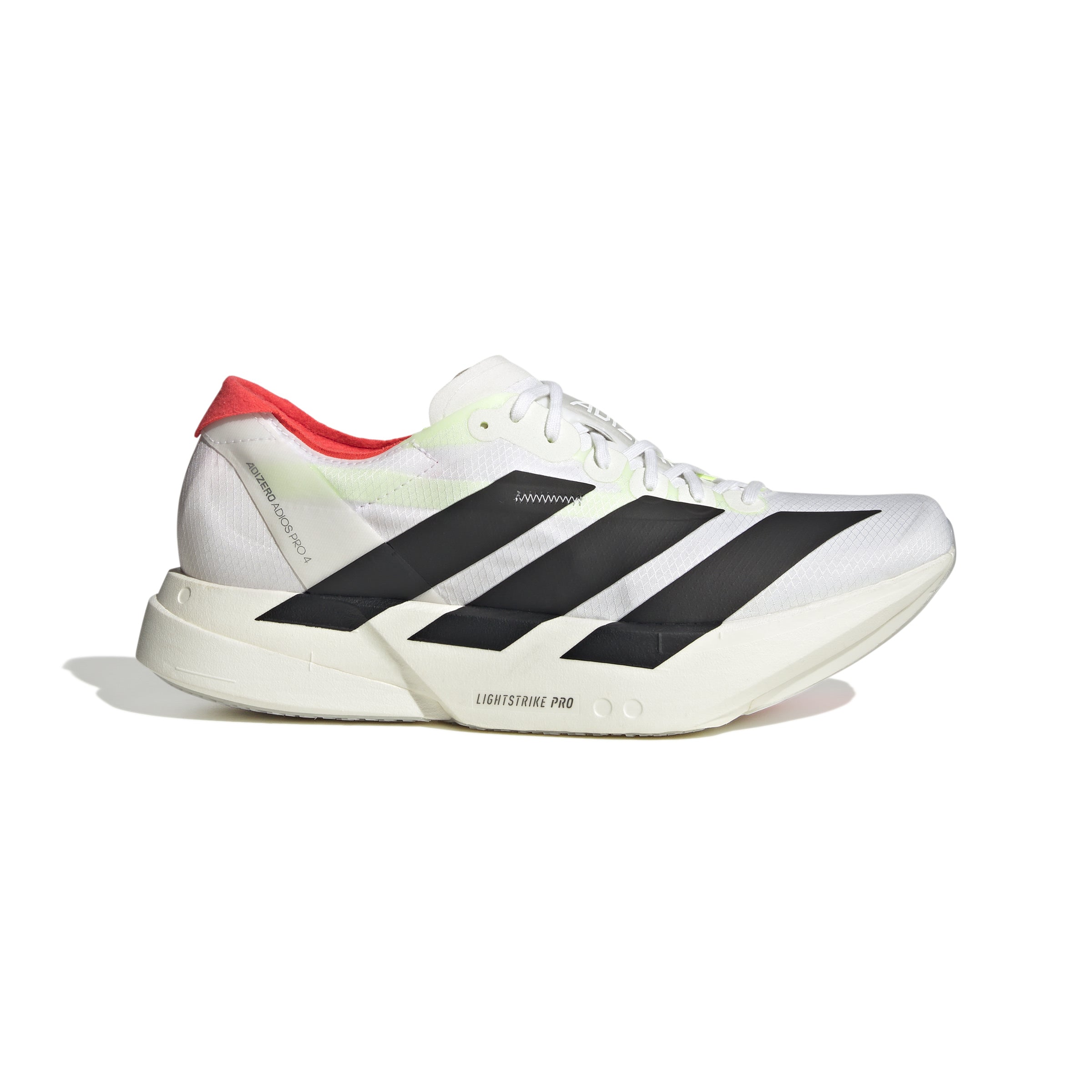 JR1094_1_FOOTWEAR_Photography_SideLateralCenterView_white Men's Adizero Adios Pro 4 (Footwear White/Core Black/Silver Metallic) - Image 1