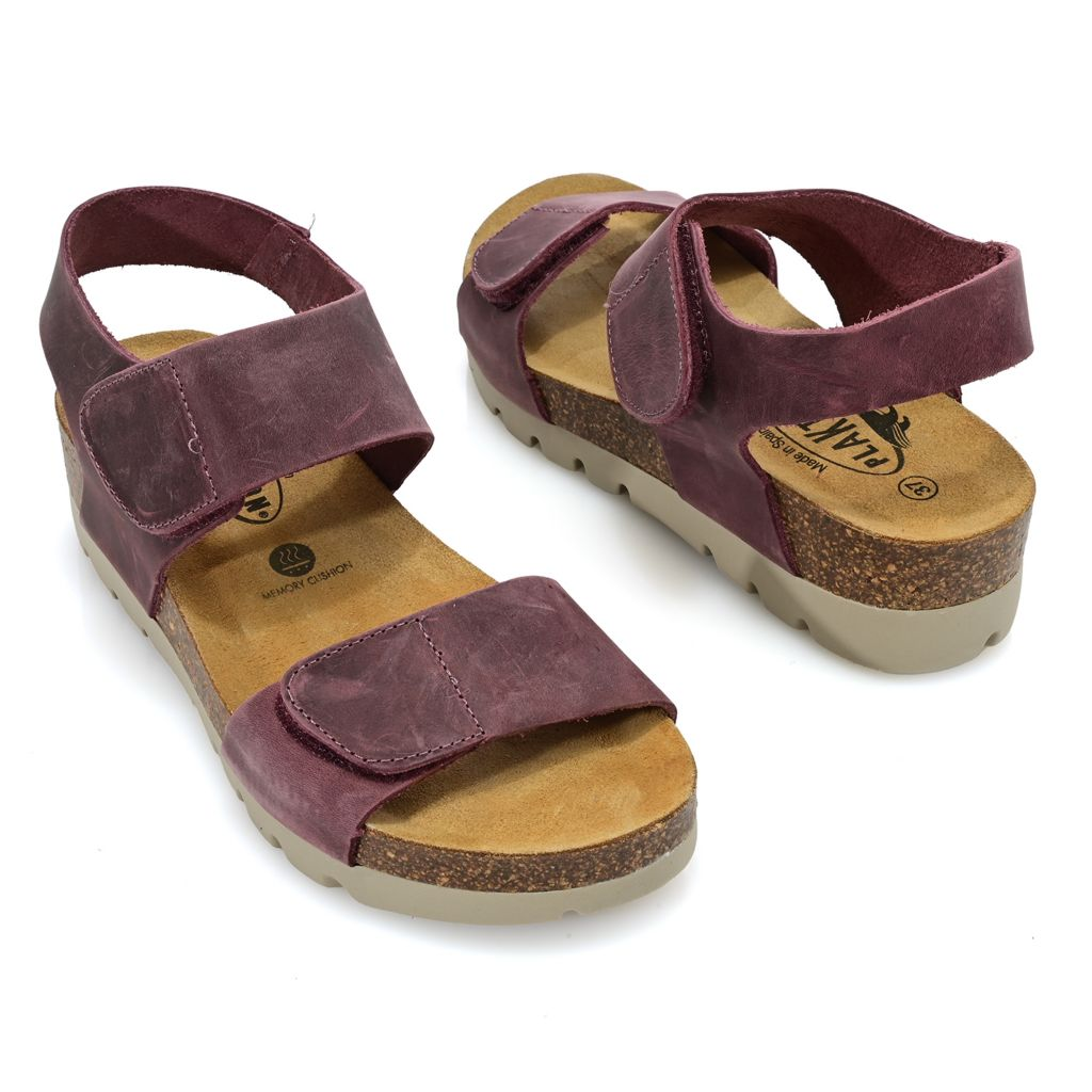 S474371-08001-13401 Plakton Compi Leather Wedge Sandals - Image 1
