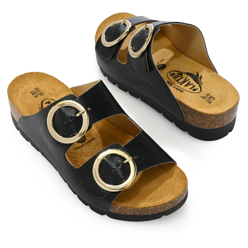 S475532-39609-13403 Plakton Cora Slide-on Dual Strap Adjustable Sandals - Image 1