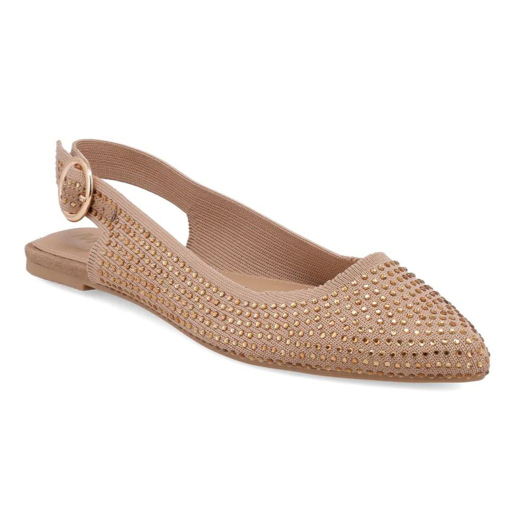 S475737-00044-00011 MIA Kathrina Rhinestone Knit Slingback Flats - Image 1