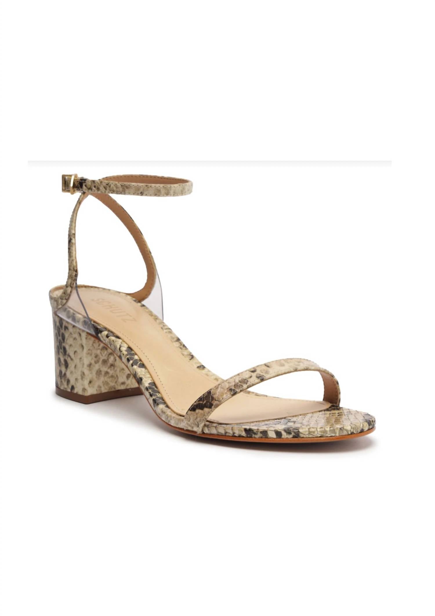 d47891cc-86c3-44e5-b50e-9ef6df960693-upscale_15k-1500x1500-70 Schutz - Women's Skye Mid Snake Print Block Heel - Image 1
