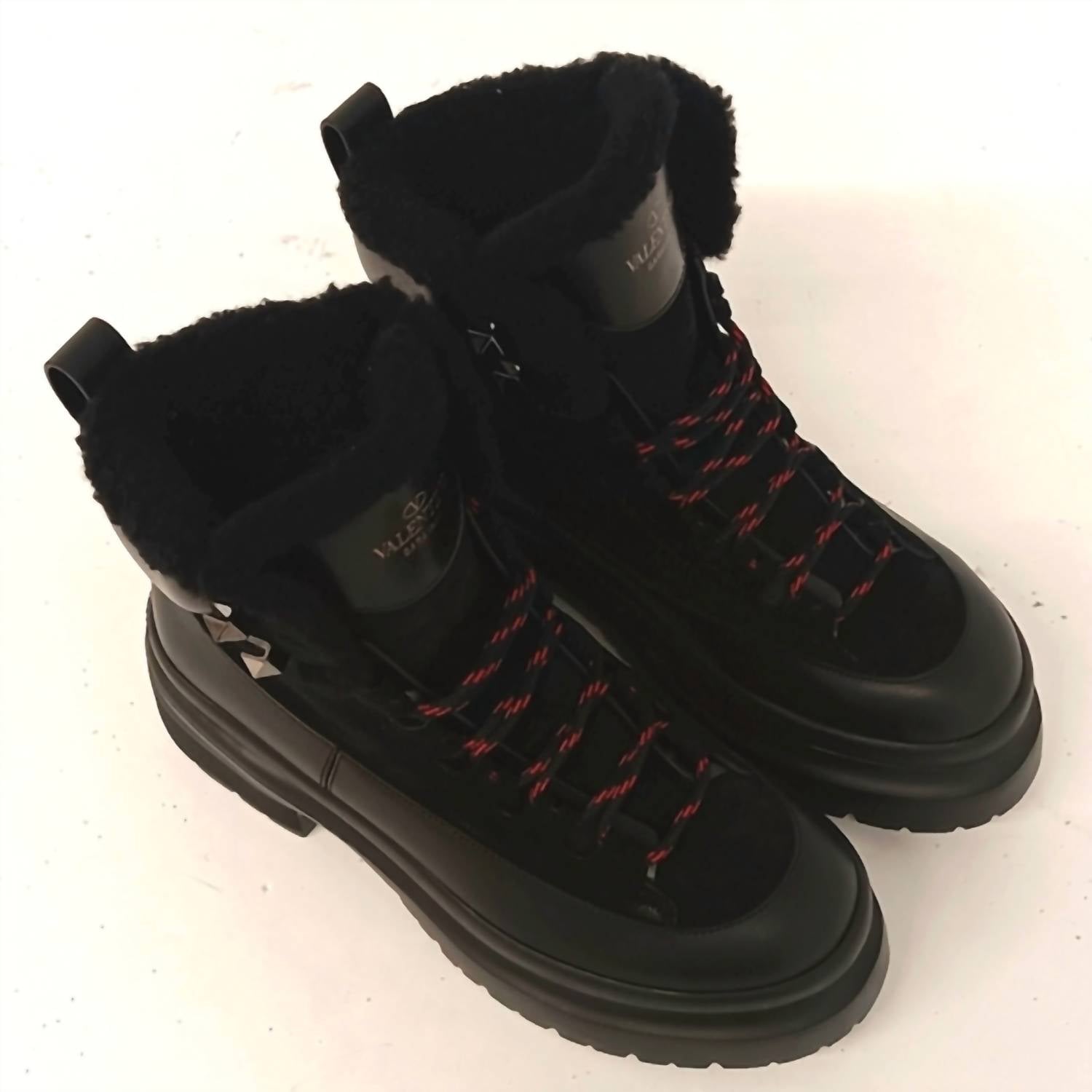 d6a3d978-76ef-432f-a73b-d7398e10000a-upscale_15k-1500x1500-70 Valentino Garavani - Women's Rockstud Round Toe Lace-up Boots - Image 1