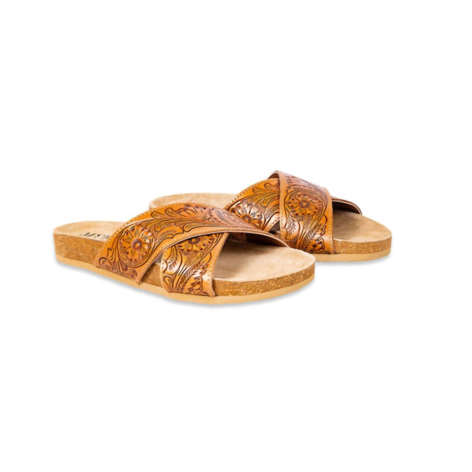 de498b00-db0f-481a-9ab9-1769d9a83bd0-upscale_15k-1500x1500-70 Myra - Women's Gracie Hand Tooled Sandals - Image 1