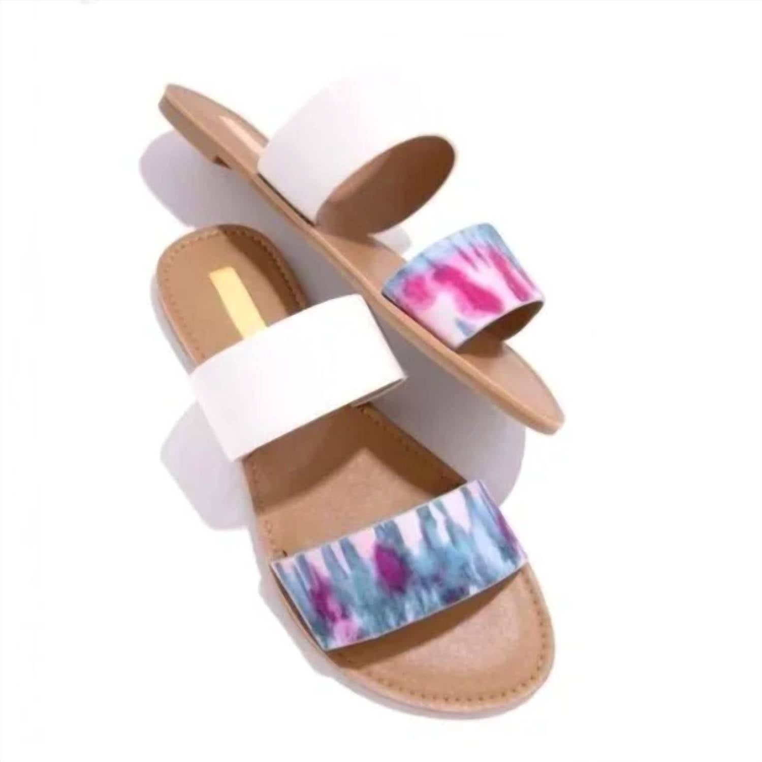 eab15638-25dc-4b84-bac6-514fd656e33f-upscale_15k-1500x1500-70 Insignia - Women's Two Strap Tye Dyed Sandals - Image 1