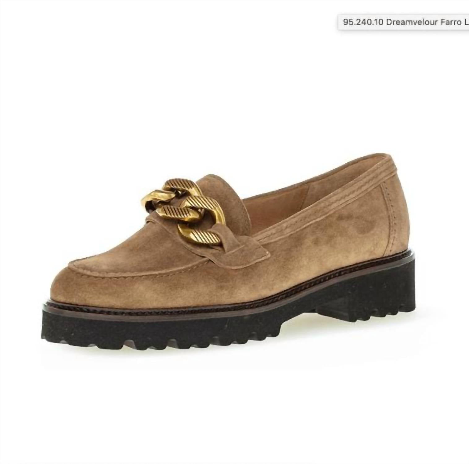 fd916fa8-aec8-492c-8571-5a6fc08cf0c5-upscale_15k-1500x1500-70 Gabor - Women's Suede Chain Loafer - Image 1