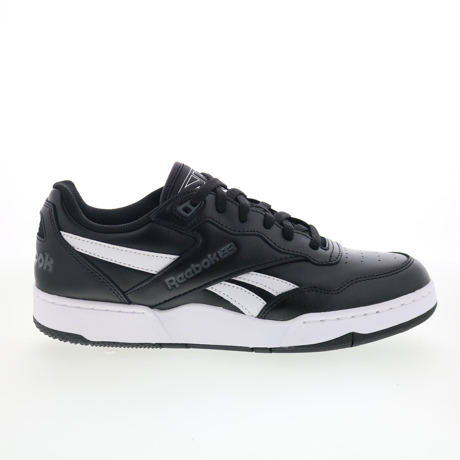 100033315_bb_4000_ii_cblack_ftwwht_purg_01_410cf1a8-ee03-47ba-9a29-d0841f2d740d Reebok BB 4000 II Mens Black Leather Lace Up Lifestyle Sneakers Shoes - Image 1