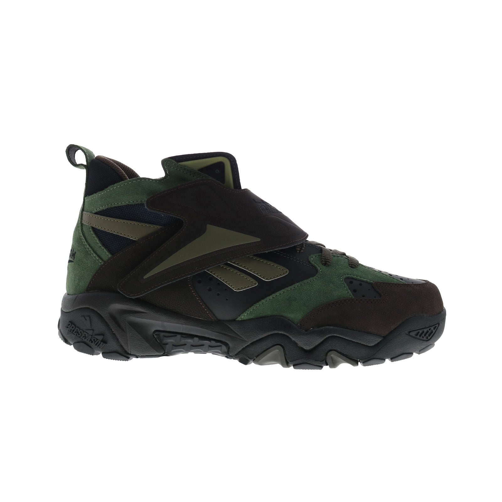 100205213_ngtblk_drkmtr_gn_reshoot_01_7bdc2934-02fb-4222-b2a9-3927cd312ebd Reebok Preseason 94 Mens Black Suede Lace Up Lifestyle Sneakers Shoes - Image 1
