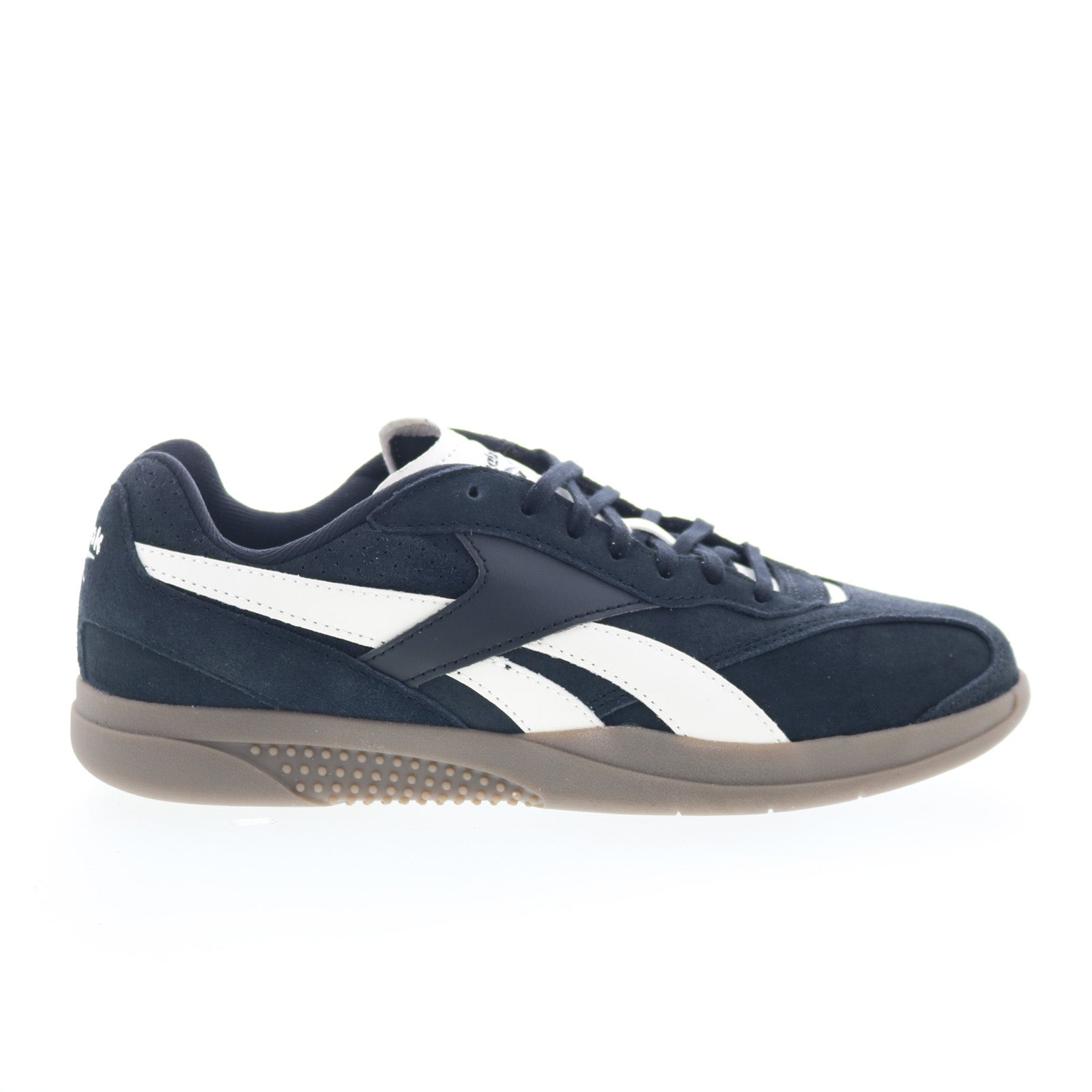 100209053_hammer_street_black_chalk_gum_01_dcb82025-dae4-482a-9ab2-5fc0e5ecb7d8 Reebok Hammer Street Mens Black Suede Lace Up Lifestyle Sneakers Shoes - Image 1
