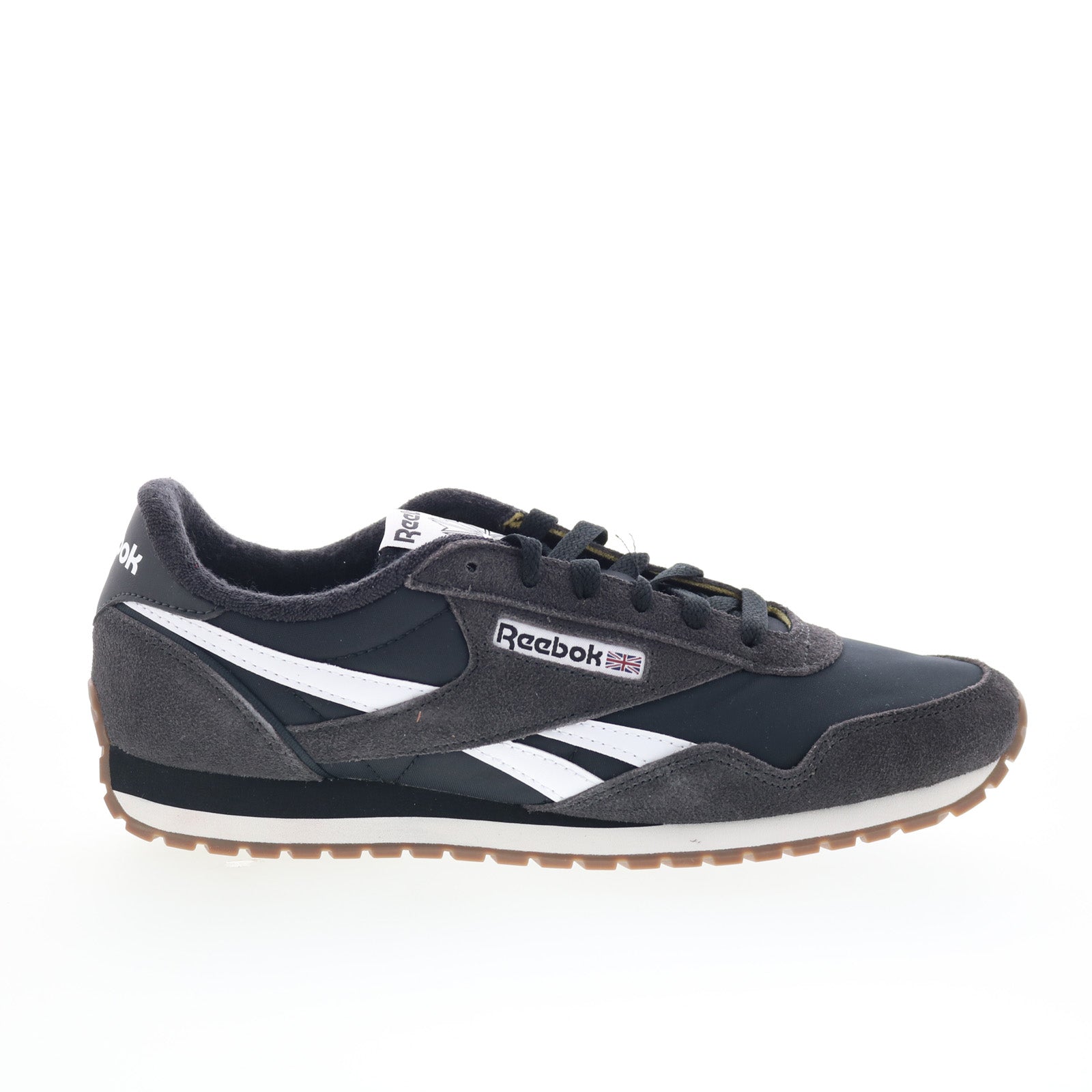 100239547_classic_az_black_black_chalk_01_332a74e7-23af-4651-b43a-ebd951303e9f Reebok Classic AZ Mens Black Suede Lace Up Lifestyle Sneakers Shoes - Image 1