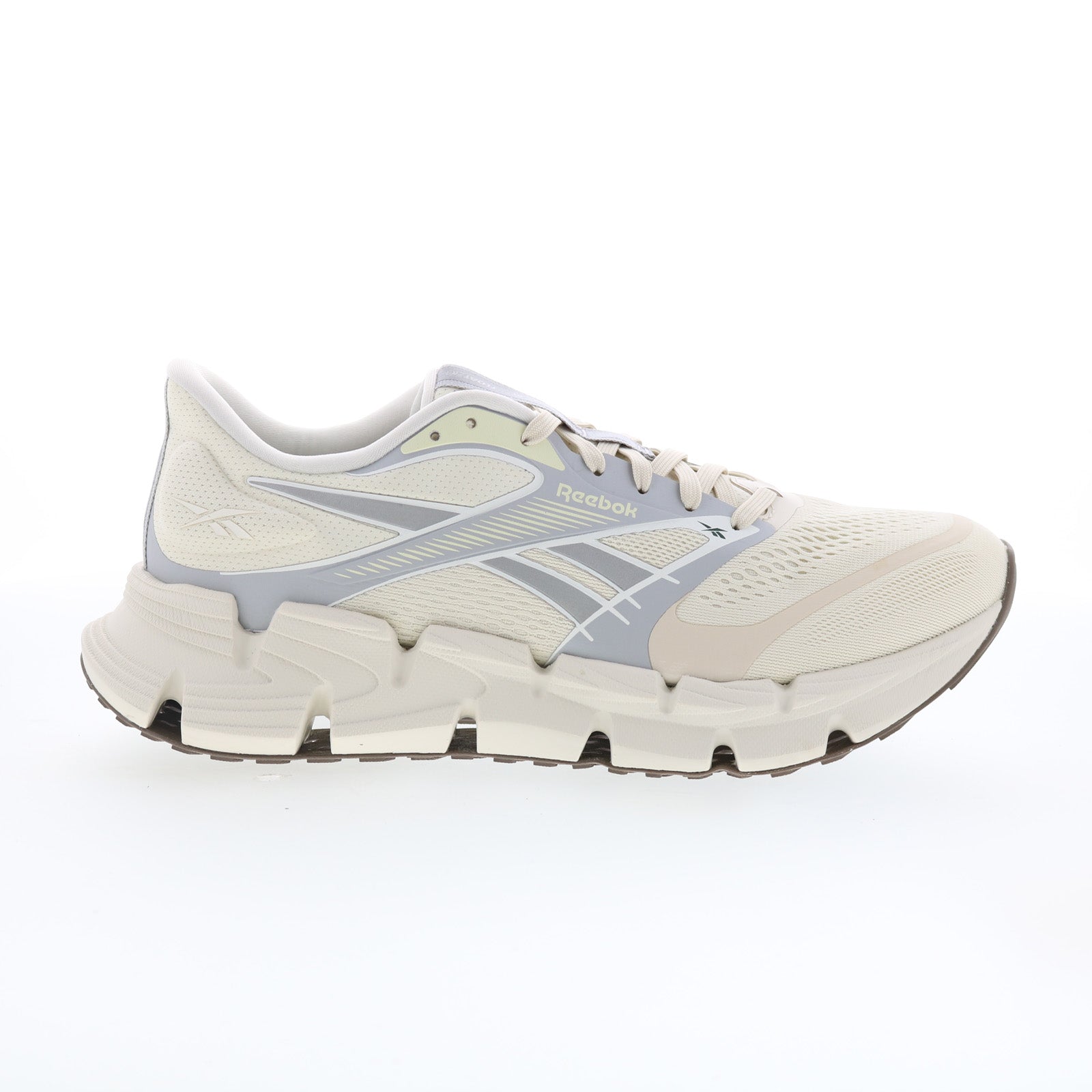 100245392_floatzig_2_beige_grey_grey_01_ec055685-1e46-4150-aff8-5462c2bf1c23 Reebok Floatzig 2 Mens Beige Canvas Lace Up Athletic Running Shoes - Image 1