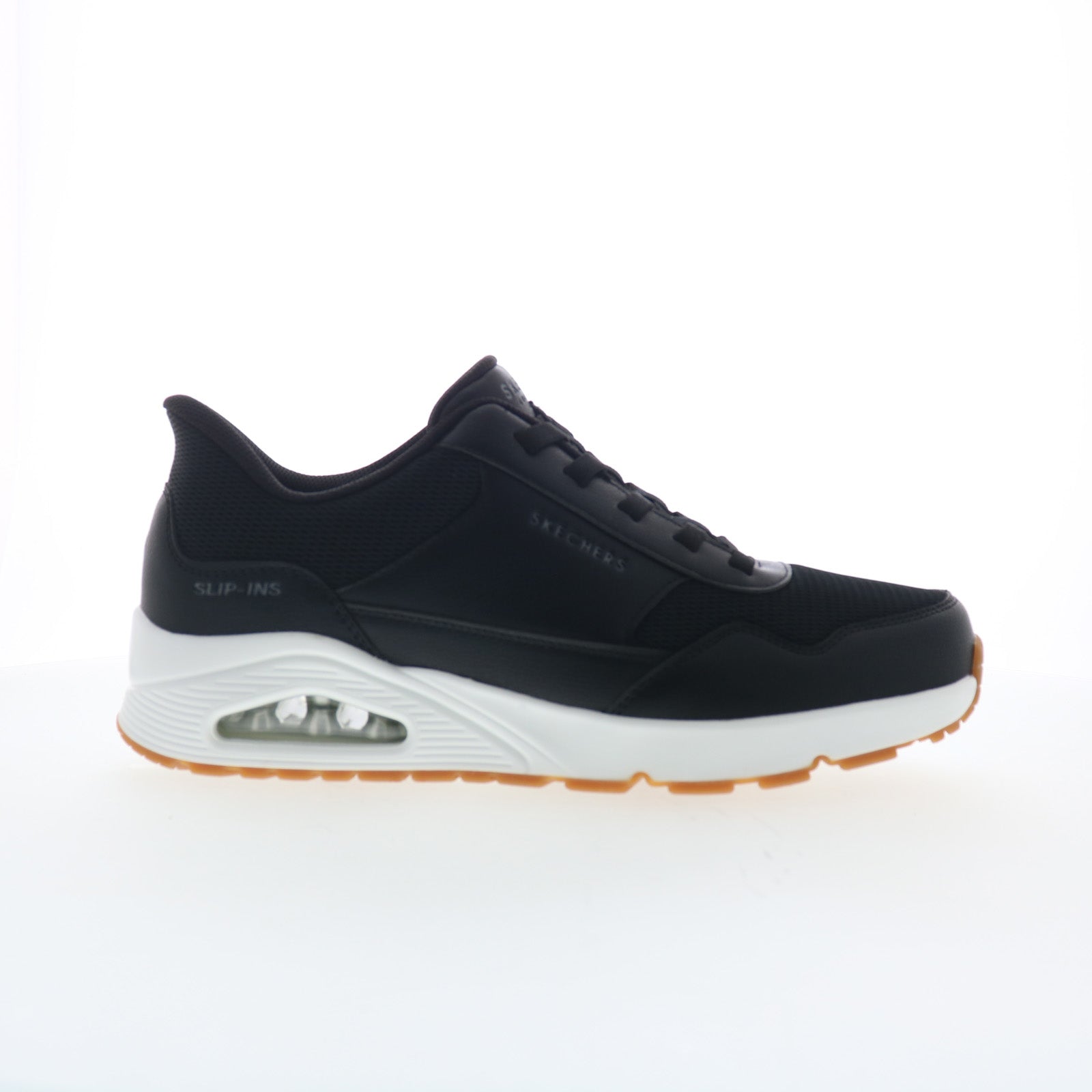 183022-blk_slip_ins_uno_banskia_black_01_7bf90fac-d16e-4f1b-a1c6-f2a9b7180087 Skechers Slip-Ins: Uno - Banksia Mens Black Lifestyle Sneakers Shoes - Image 1