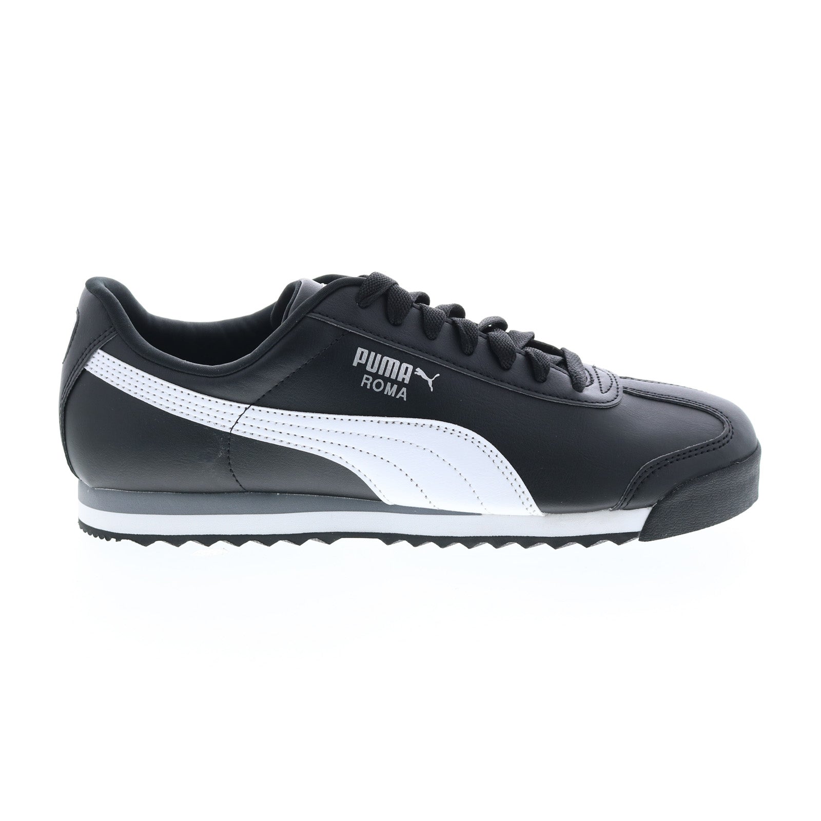 35357211_roma_basic_black_white_puma_silver_01 Puma Roma Basic 35357211 Mens Black Synthetic Lifestyle Sneakers Shoes - Image 1