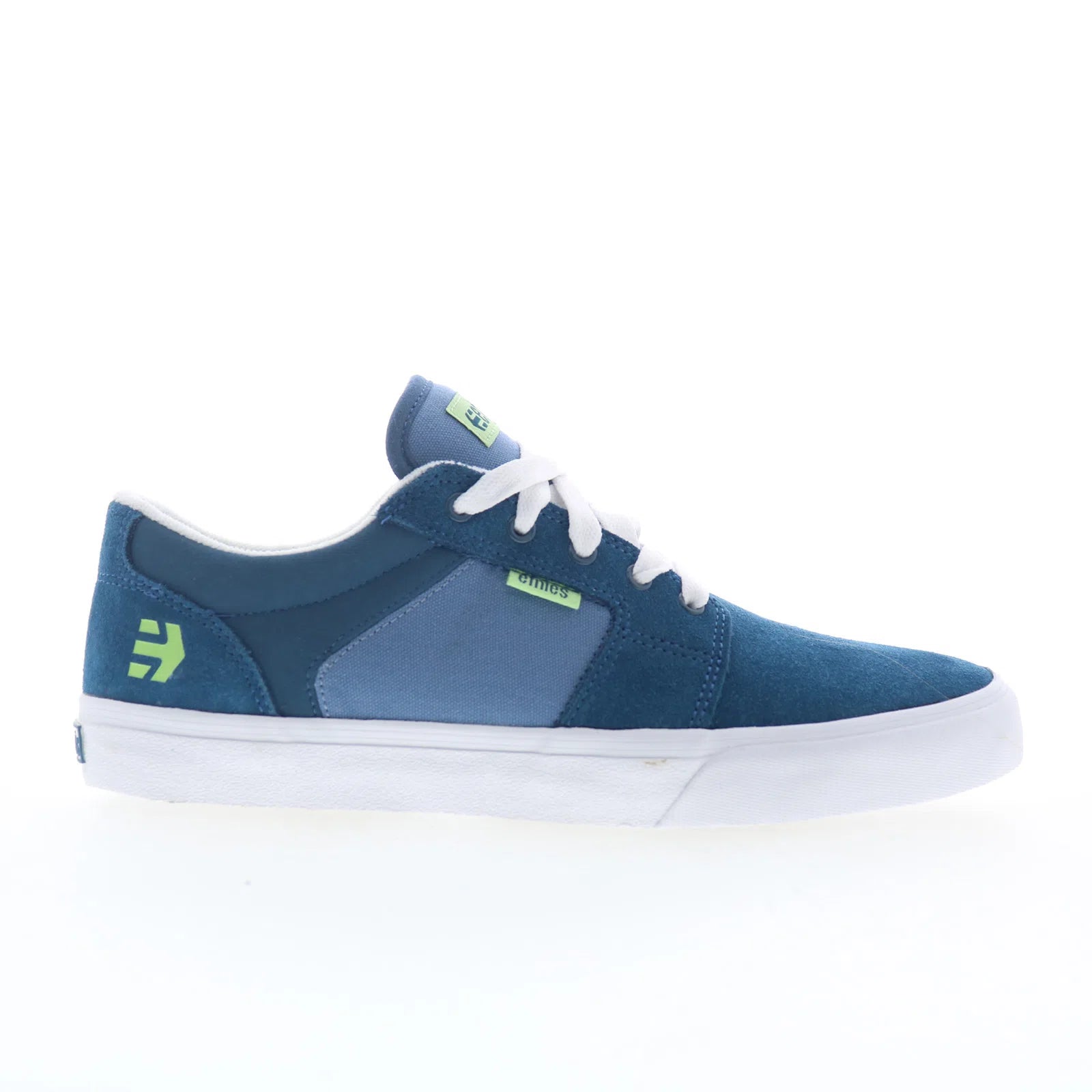 4101000351317_barge_ls_green_blue_01 Etnies Barge LS 4101000351317 Mens Blue Suede Skate Inspired Sneakers Shoes - Image 1