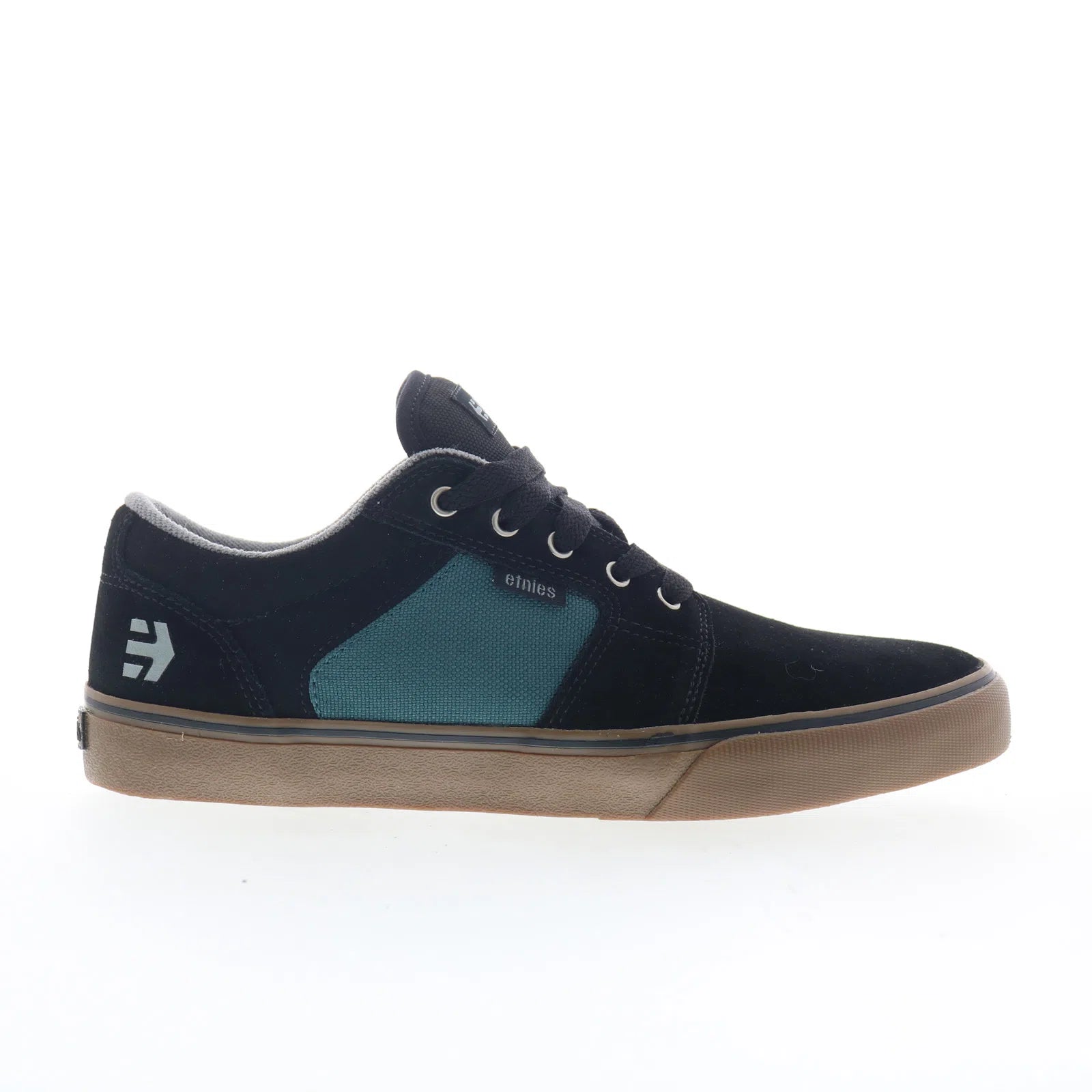 4101000351387_barge_ls_black_teal_01 Etnies Barge LS 4101000351387 Mens Black Suede Skate Inspired Sneakers Shoes - Image 1