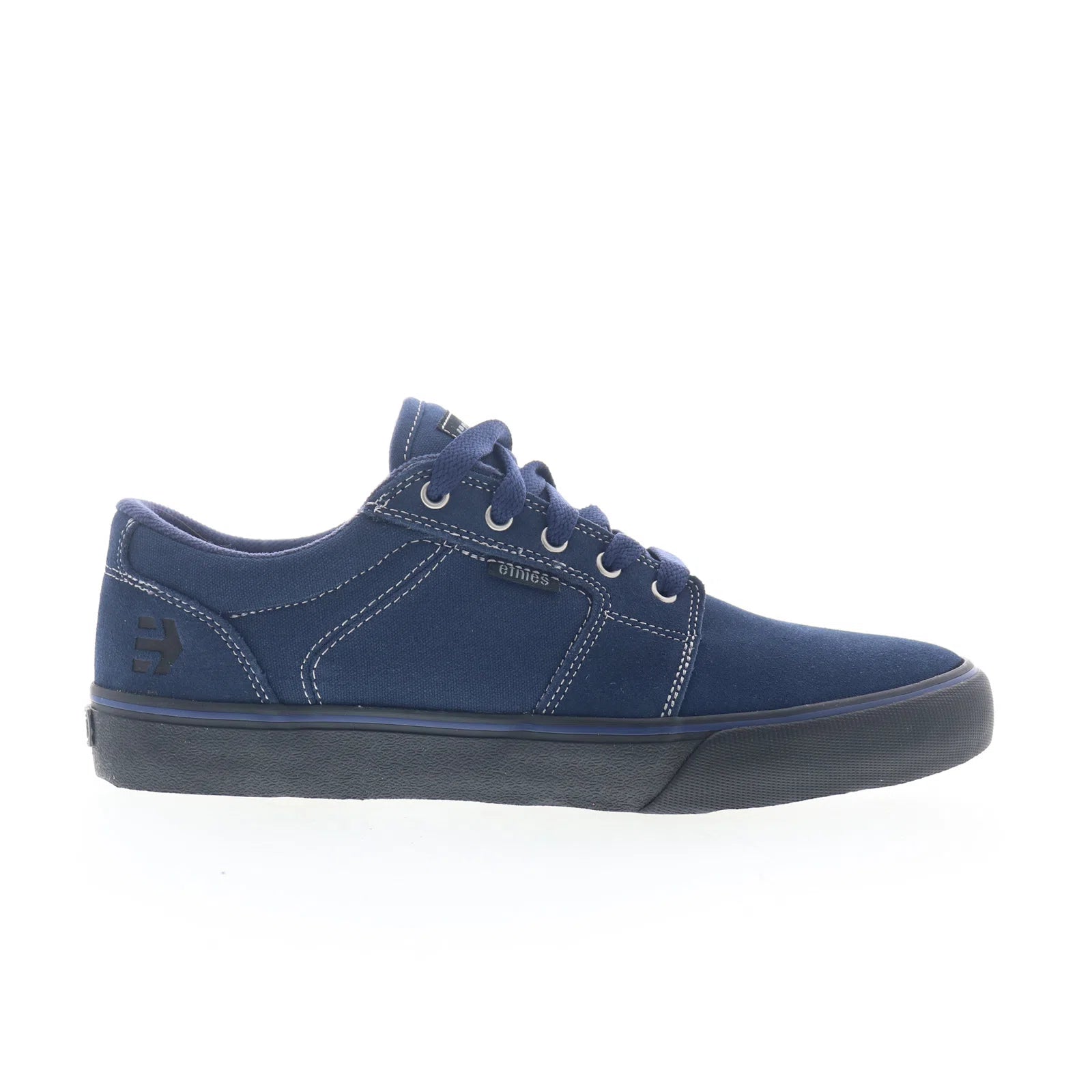 4101000351506_barge_ls_indigo_raw_01 Etnies Barge LS 4101000351506 Mens Blue Suede Skate Inspired Sneakers Shoes - Image 1