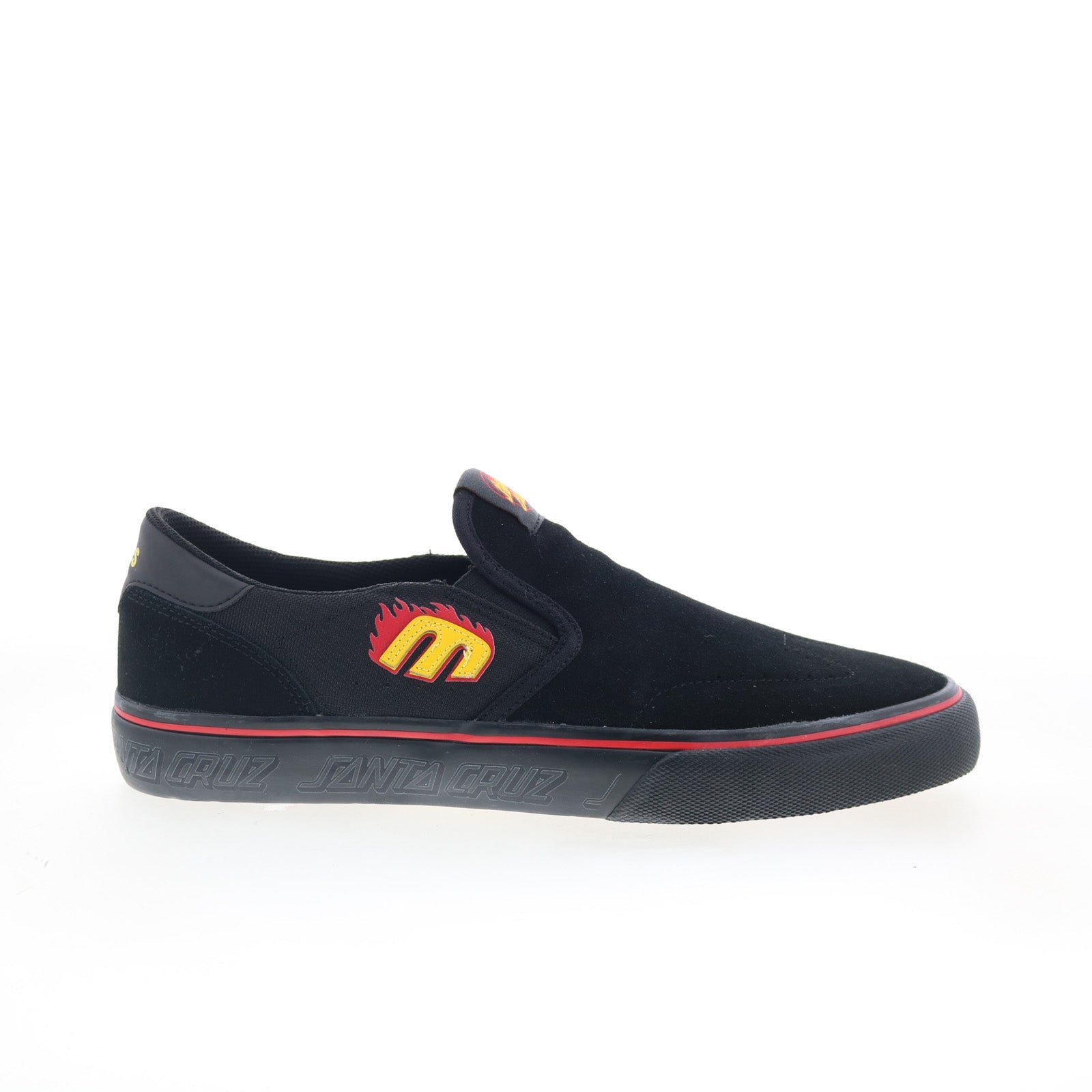 4107000611-001_lo-cut_slip_x_santa_cruz_black_01_6fe8d97e-e30c-4b28-b13b-68371676e138 Etnies LO-Cut Slip X Santa Cruz Mens Black Skate Inspired Sneakers Shoes - Image 1